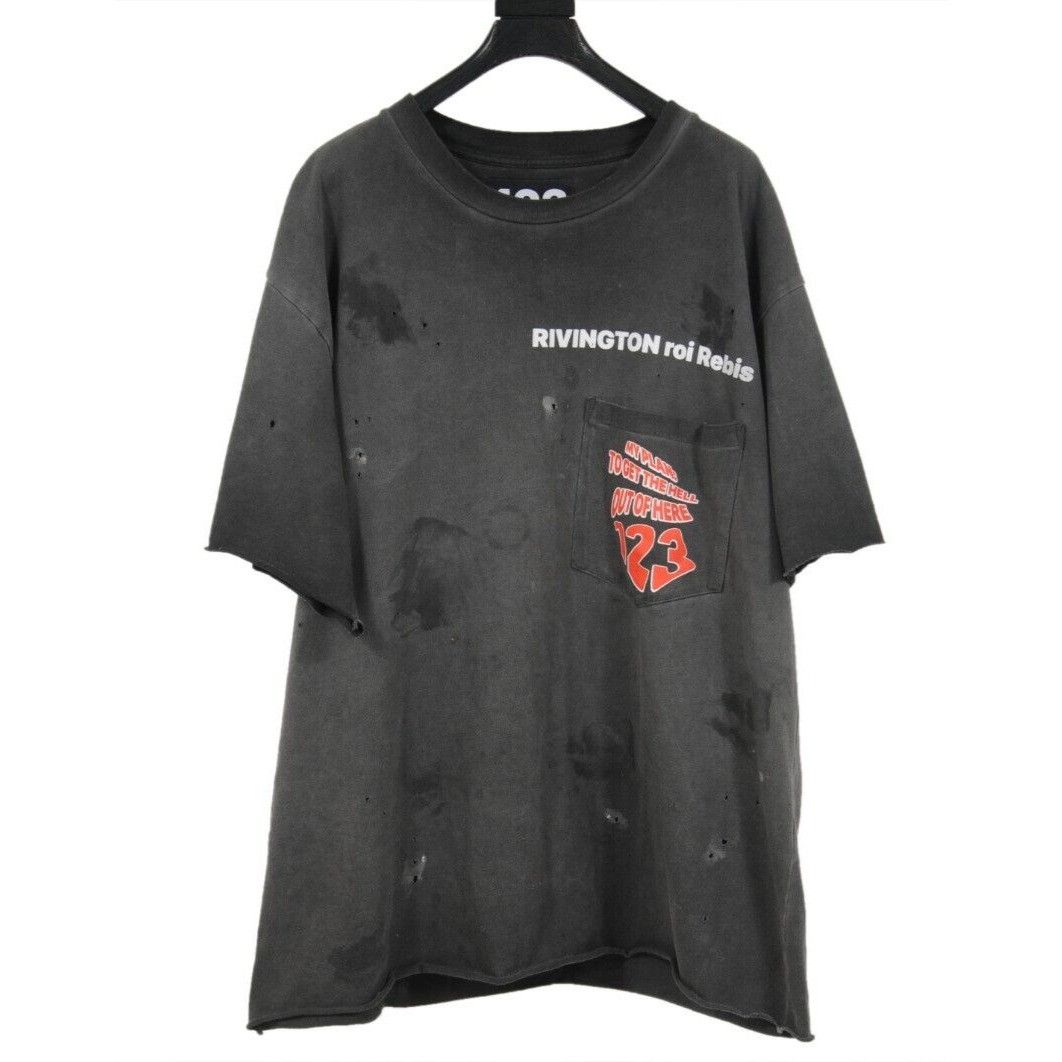 RRR-123 God's Plan Distressed T Shirt Vintage Black - 01956 Size US L / EU 52-54 / 3 - 1 Thumbnail
