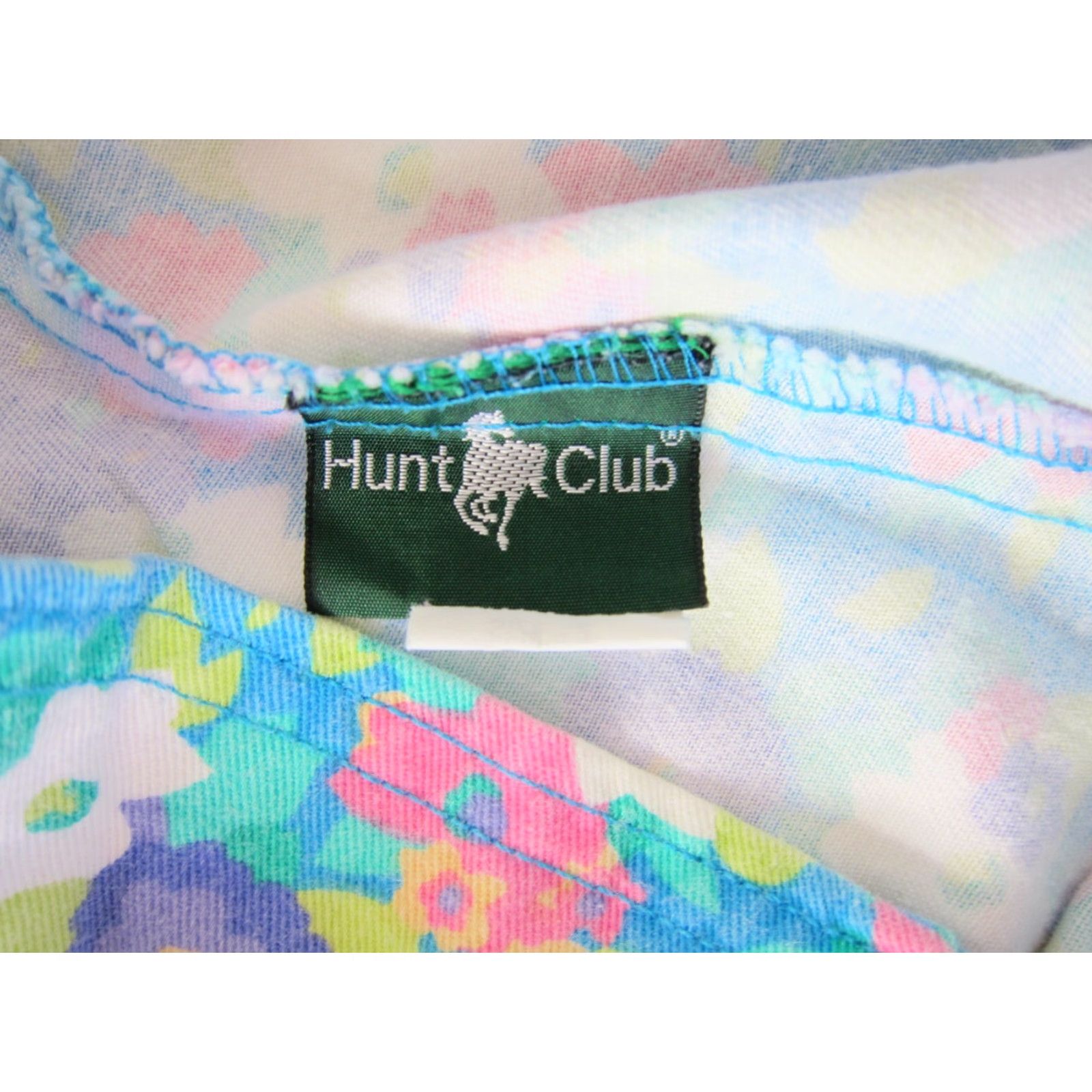 Vintage VINTAGE Hunt Club Bermuda Shorts Women L/12 Floral Rise High Pocket 14" Inseam 30" Waist 42" Hip Blue Pink Green Cotton 80s 90s Floral Womens Size 34" / US 12 / IT 48 - 3 Thumbnail
