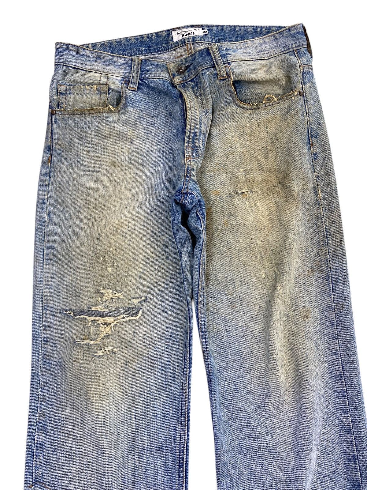 Japanese Brand Japanese Brand Dirty Mud Wash Style Ripped Jeans Size US 33 - 2 Thumbnail