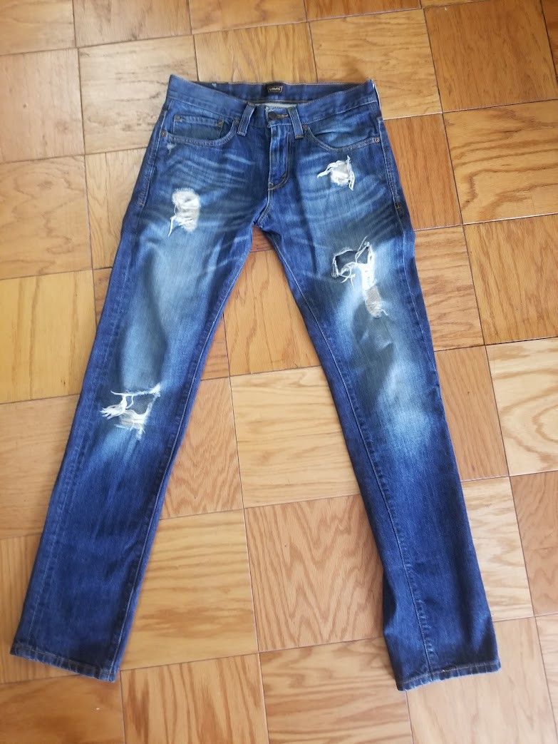 Levi's Levis 511 Skinny Jeans Mens Straight Leg Torn Ripped Size US 31 - 1 Thumbnail