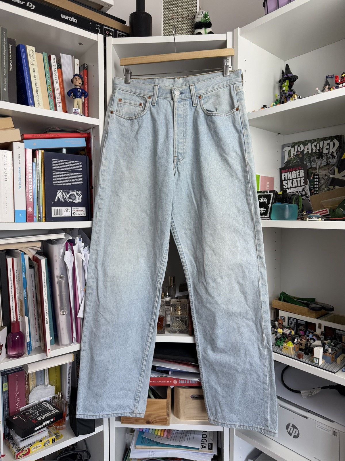 Levi's × Levi's Vintage Clothing × Vintage Vintage 90s Levi’s 527 wide leg babyblue denim pants 33x32 Size US 33 - 1 Thumbnail