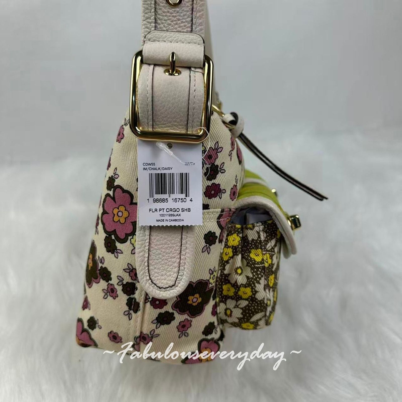 Coach Coach Cargo Shoulder Bag Floral Canvas/Chalk/Daisy CDW55 NWT Size ONE SIZE - 6 Thumbnail
