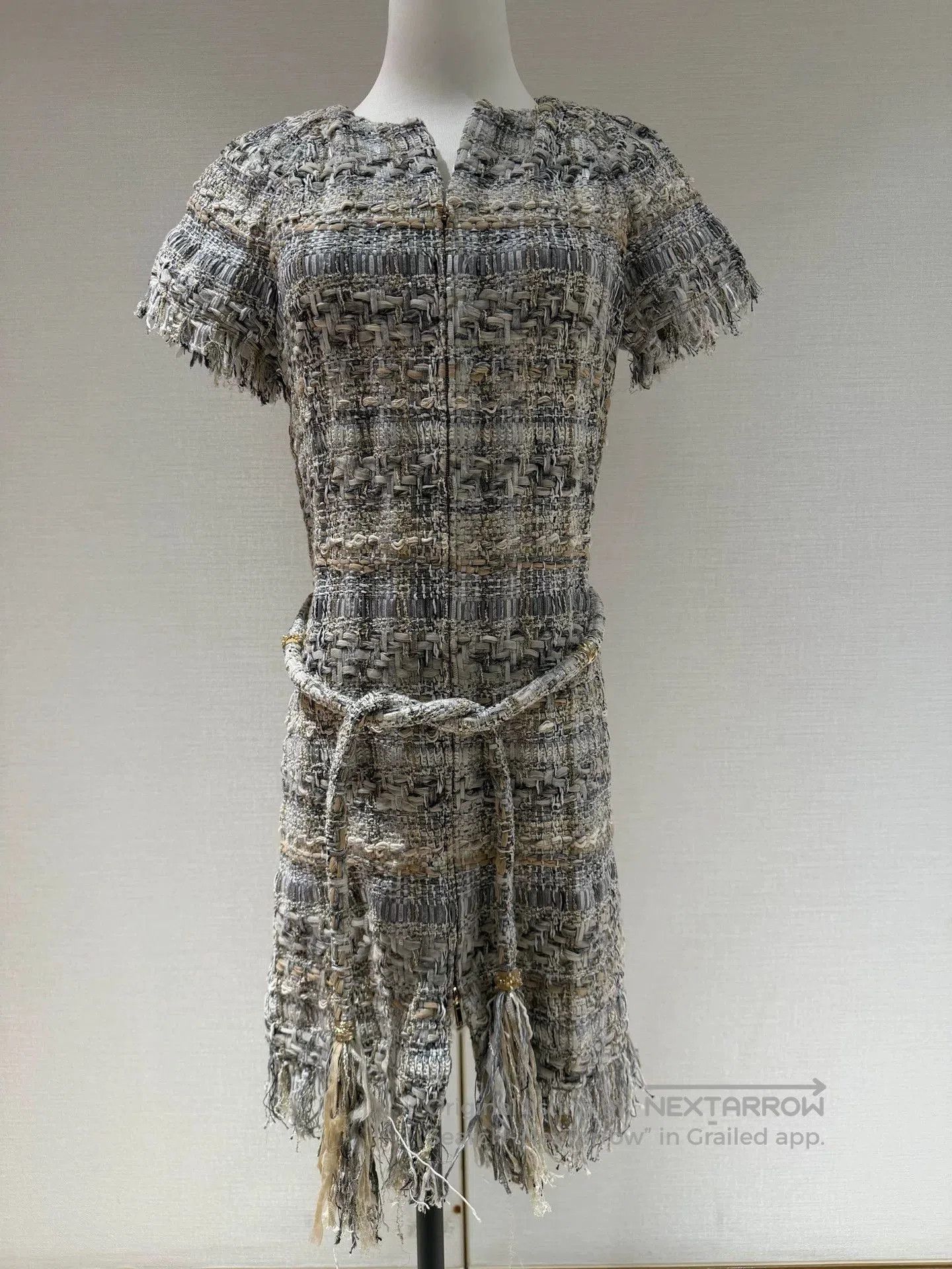 Chanel Chanel 18C Greek Tweed Fringe Dress. Size US 36 / EU 52 - 1 Thumbnail
