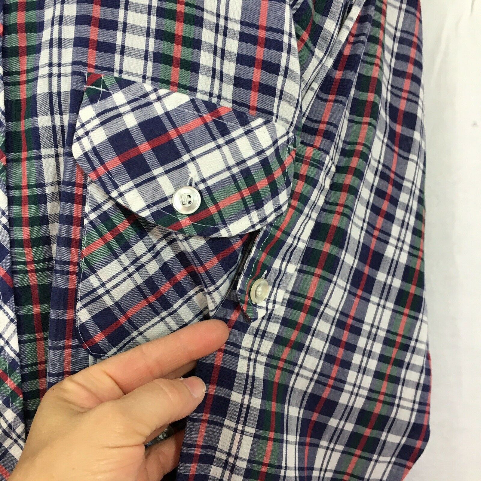 Other Vtg Monzini PLAID Military Trim Pocket Hippie Mod Shirt Size US L / EU 52-54 / 3 - 3 Thumbnail