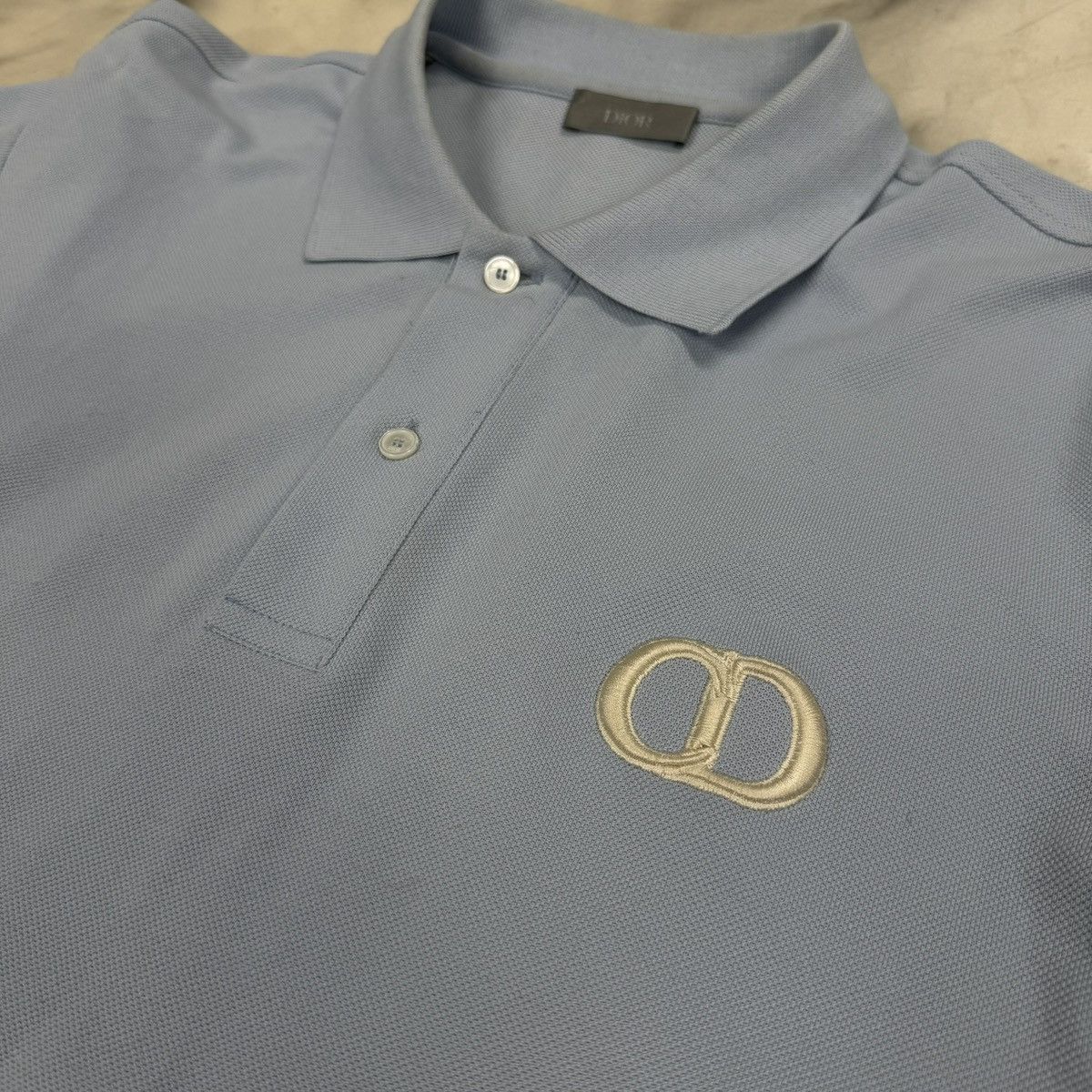 Dior Dior "CD" Baby Blue Polo Size US L / EU 52-54 / 3 - 2 Thumbnail