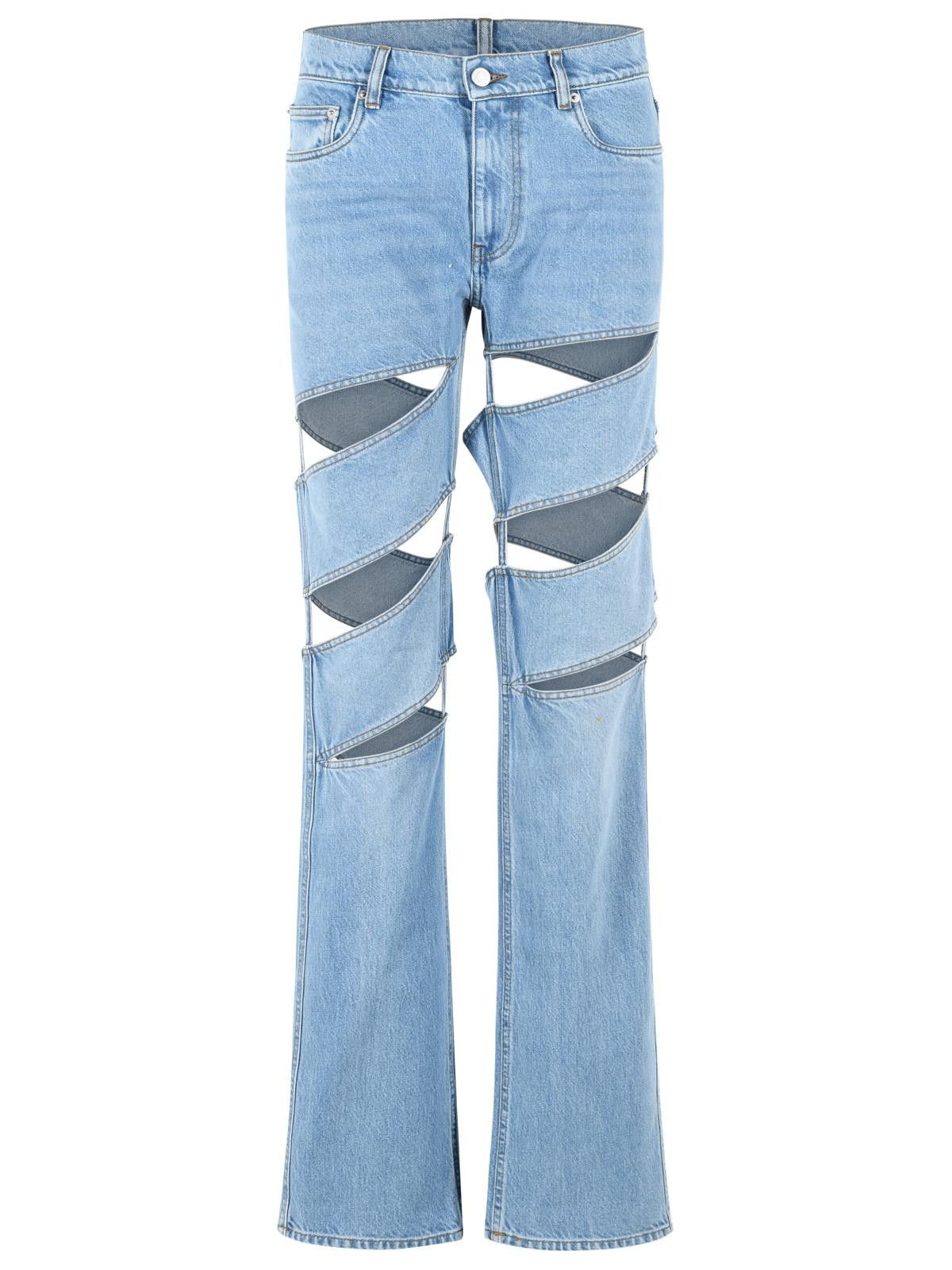 Coperni COPERNI 'Spiral' Light Blue Cotton Jeans Size 27" / US 4 / IT 40 - 1 Thumbnail