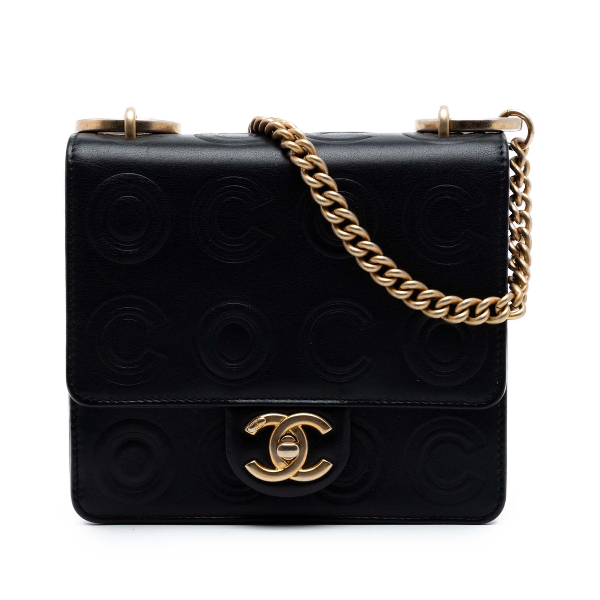 Chanel Mini Square Calfskin Coco Embossed Flap Size ONE SIZE - 1 Thumbnail