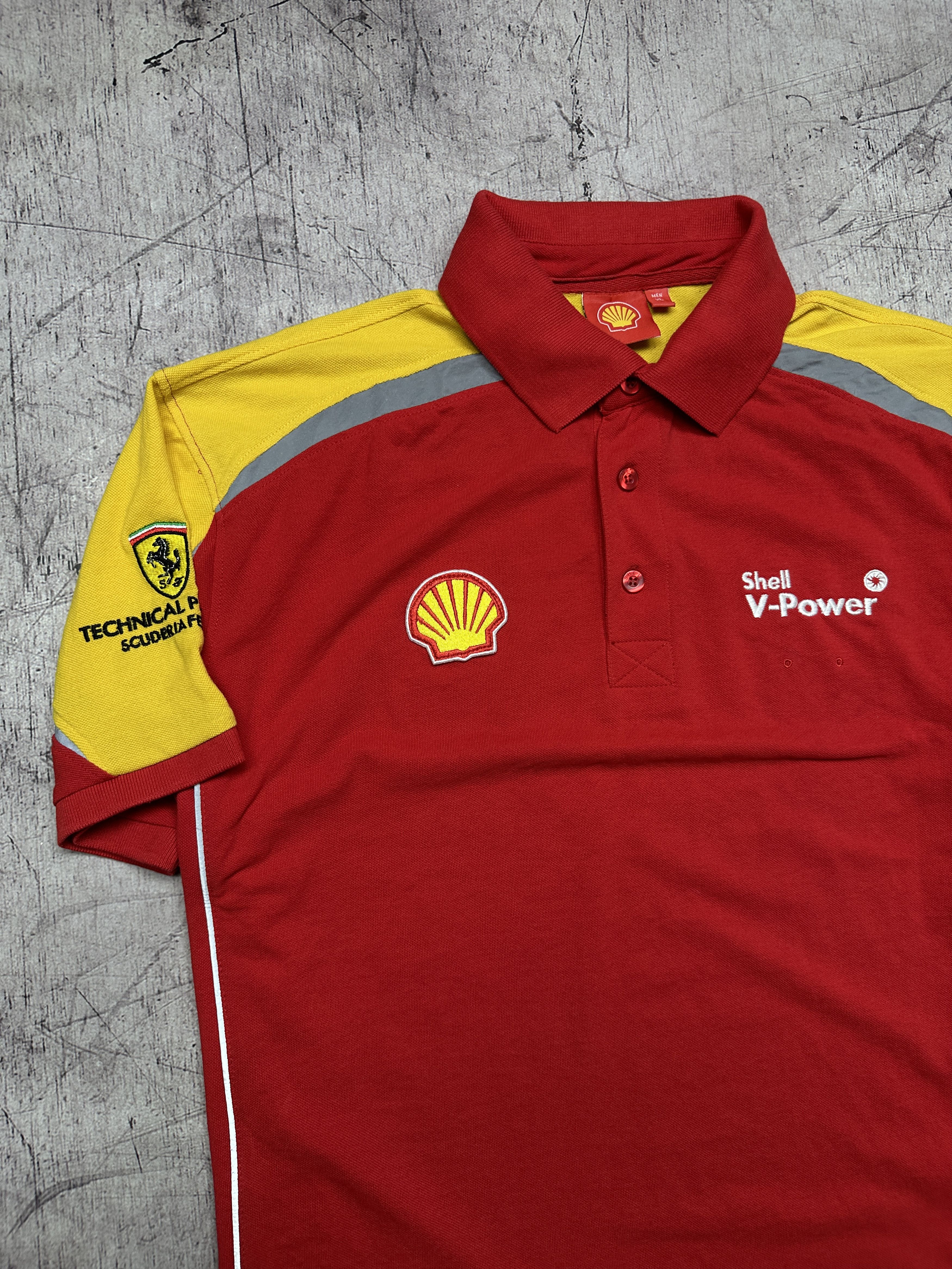 Ferrari Shell Ferrari Team Vintage Mens Polo Shirt Size US XL / EU 56 / 4 - 3 Thumbnail
