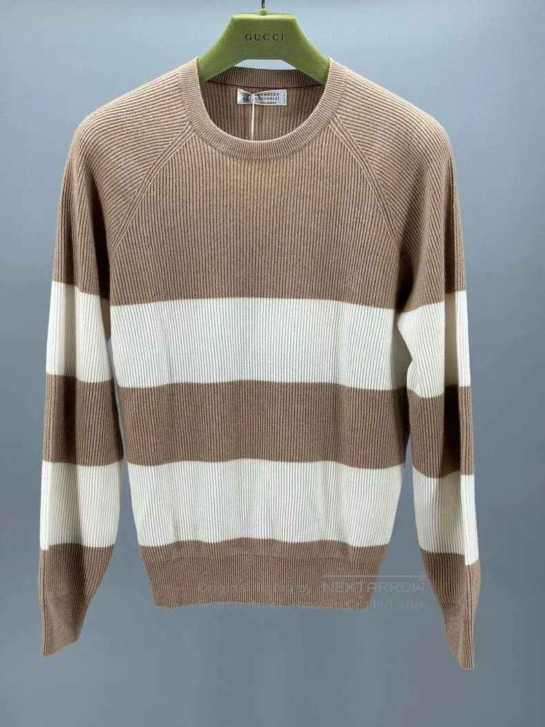 Brunello Cucinelli Brunello Cucinelli Men's Colorblock Cashmere Sweater. Size US L / EU 52-54 / 3 - 1 Thumbnail