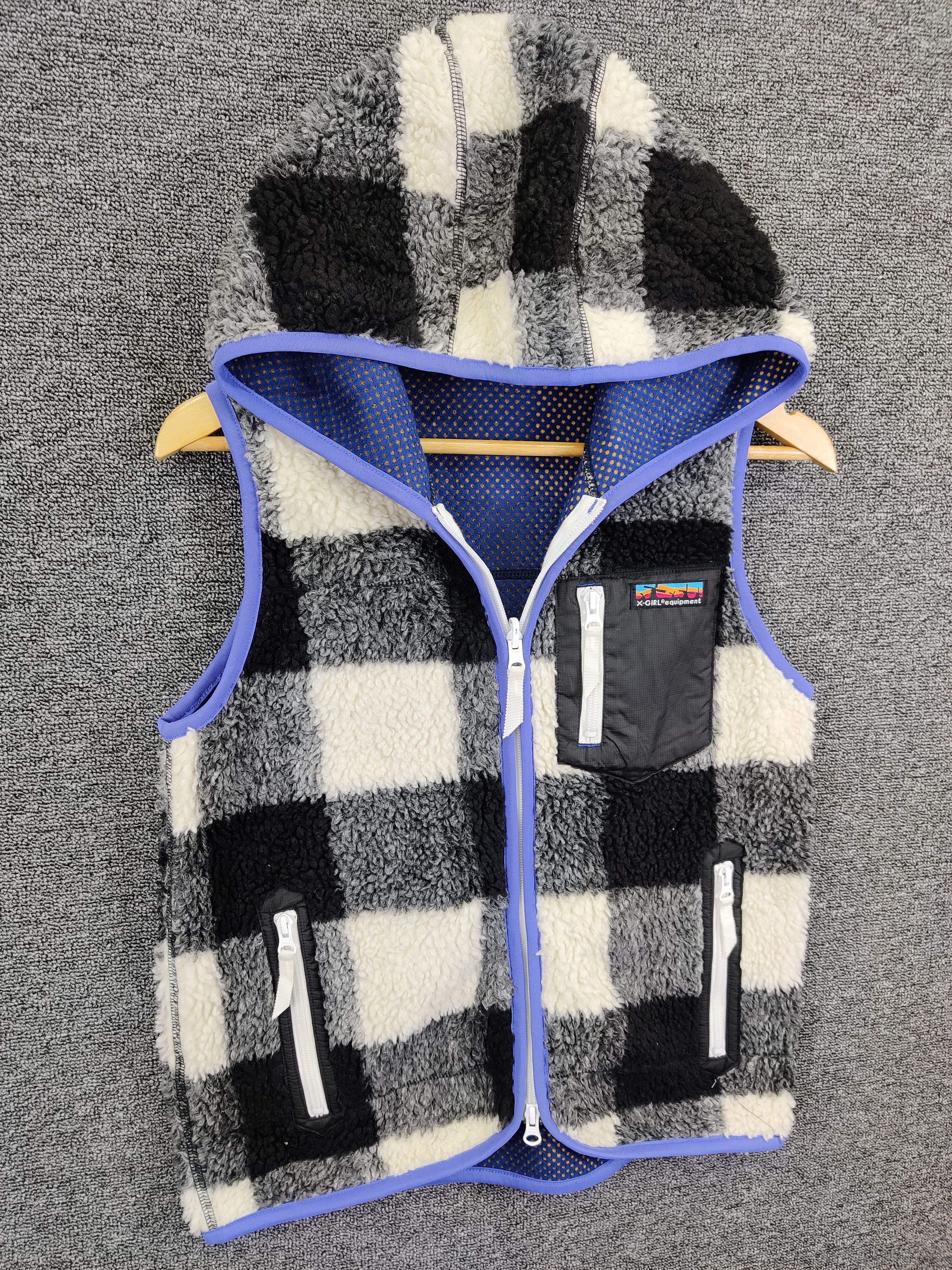 Japanese Brand X-Girl Fleece Sherpa Deep Pile Hoodie Vest Size US S / EU 44-46 / 1 - 4 Thumbnail