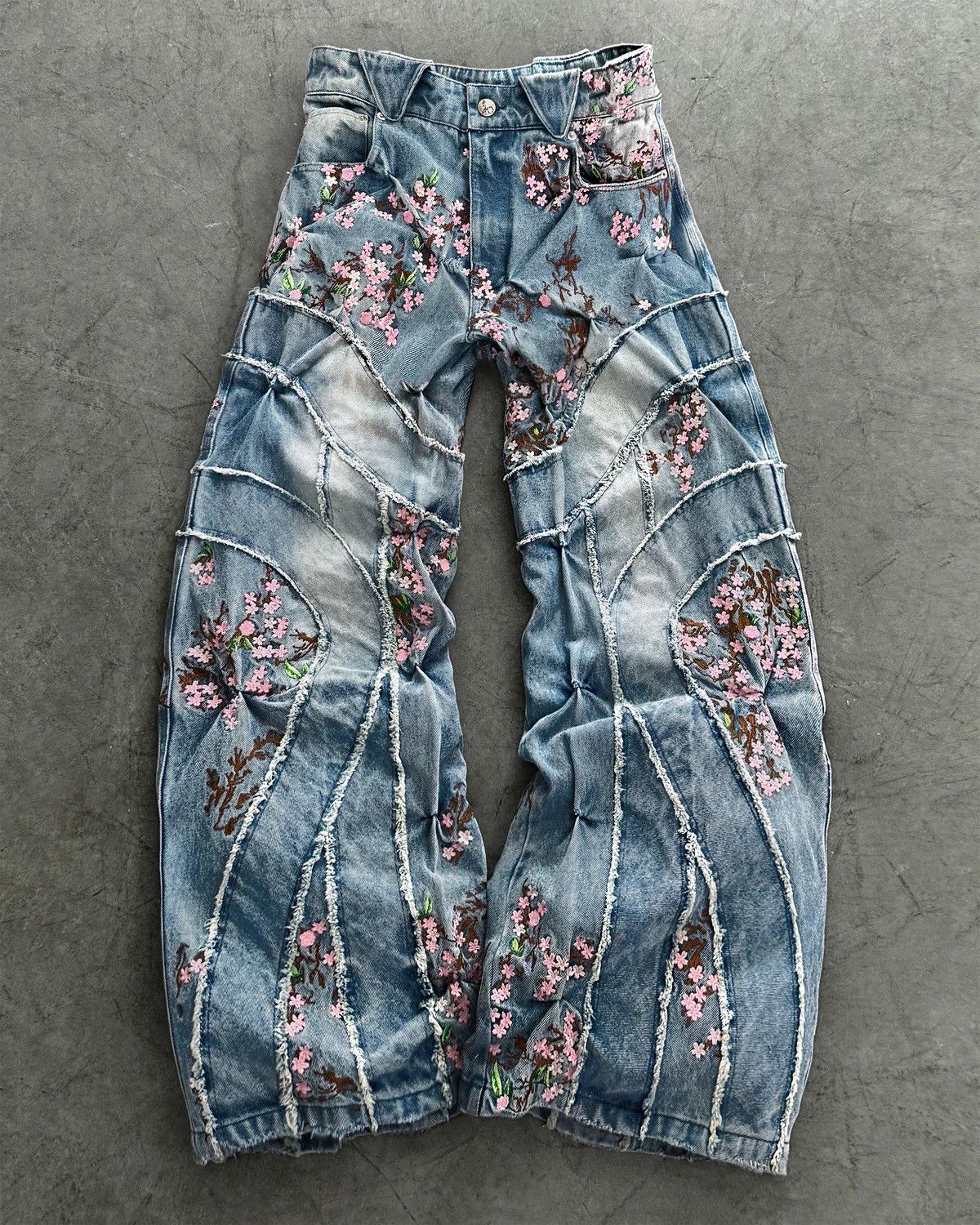 Bad Son Cherry Blossom Denim Pants Size US 36 / EU 52 - 1 Thumbnail