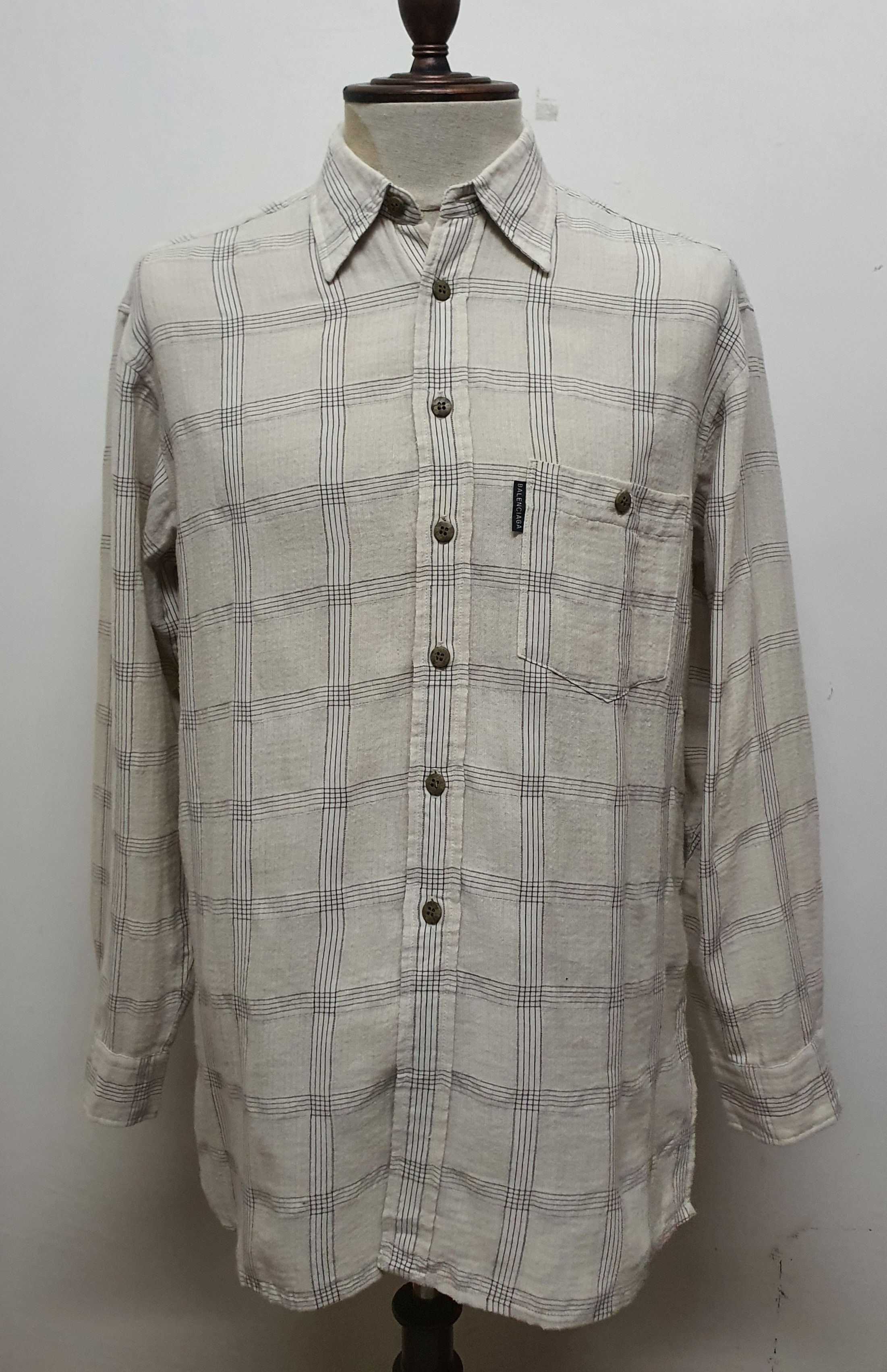Balenciaga BALENCIAGA Single Pocket Long Sleeve Button Up Shirt. Size US M / EU 48-50 / 2 - 4 Thumbnail