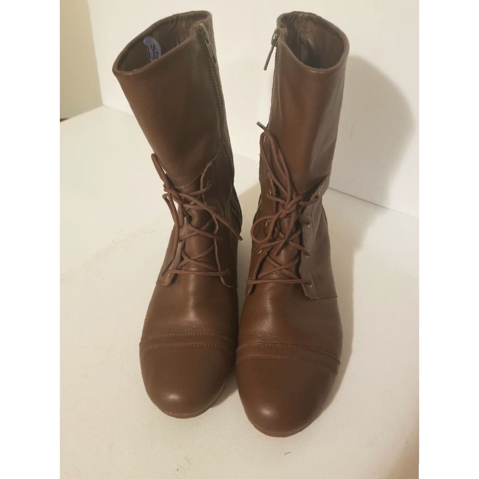 Volcom VINTAGE Volcom Brown Leather Boots Size 8.5 Womens Low Heel Lace Zipper Size US 8.5 / IT 38.5 - 2 Thumbnail