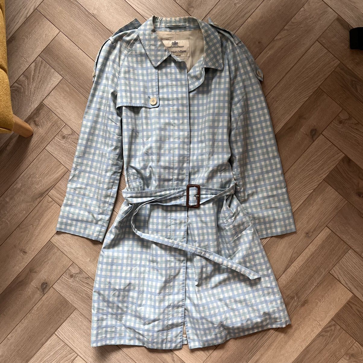 Aquascutum Aquascutum Baby Blue Club Check Vintage Trench Coat Size M / US 6-8 / IT 42-44 - 1 Thumbnail