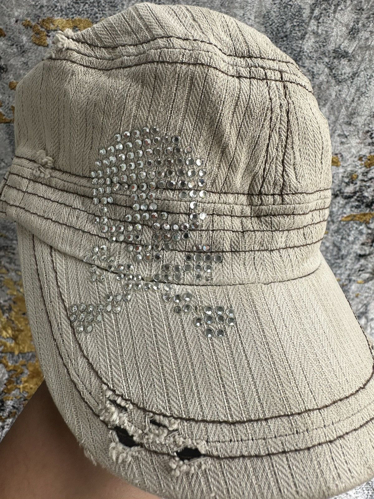 Isamu Katayama Backlash JAPANESE CRAZY FADED STUDDED SKULL DISTRESSED CAP Size ONE SIZE - 2 Thumbnail