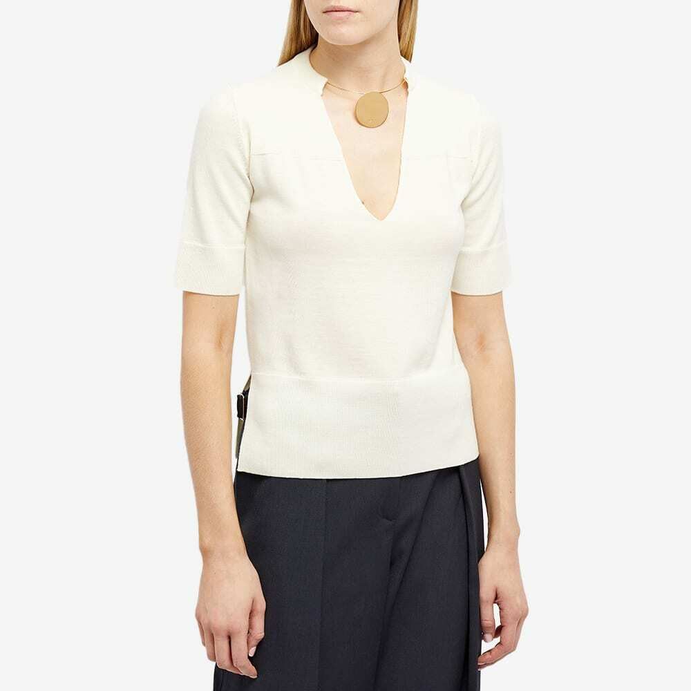 Jil Sander o1y1025 Short Sleeves Sweater in Ivory Size M / US 6-8 / IT 42-44 - 2 Thumbnail