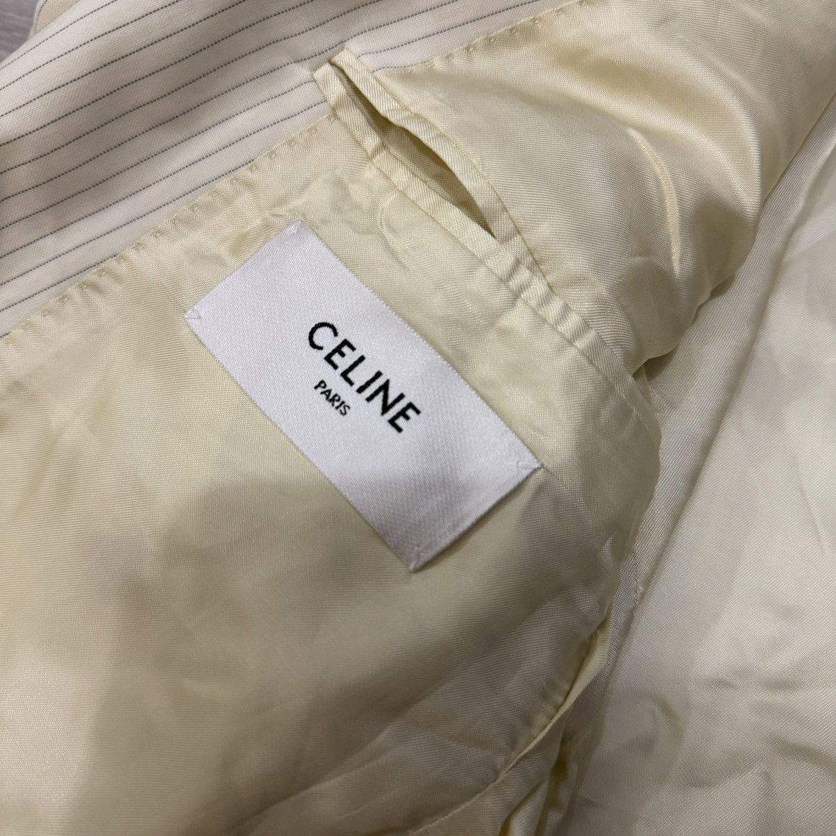Celine × Hedi Slimane SS20 Celine by Hedi Slimane Pinstripe Double breasted blazer Size 38R - 6 Thumbnail
