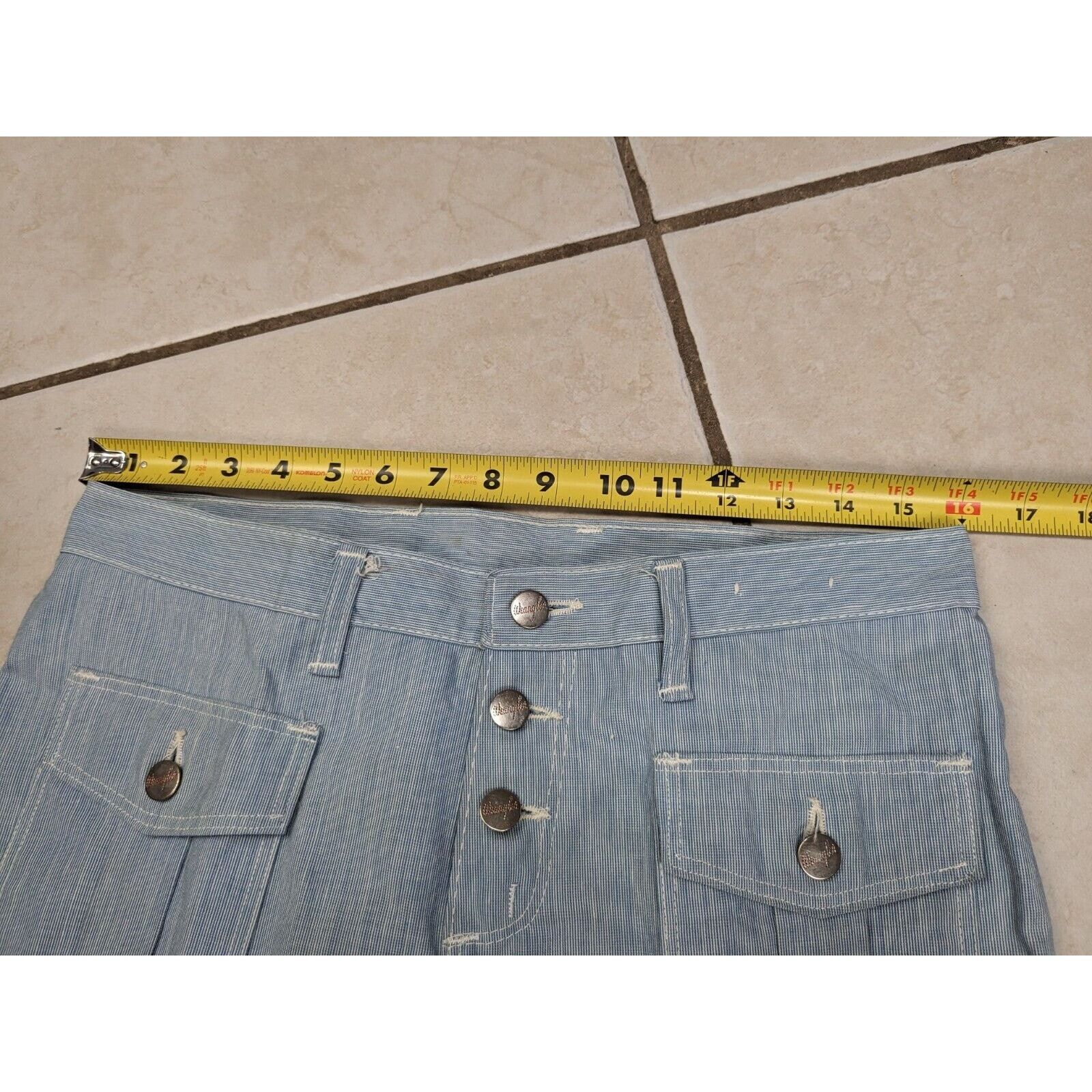 Wrangler Vtg 70s Wrangler Bell Bottom Flare Jeans Juniors 13 Blue USA Size 32" / US 10 / IT 46 - 7 Thumbnail