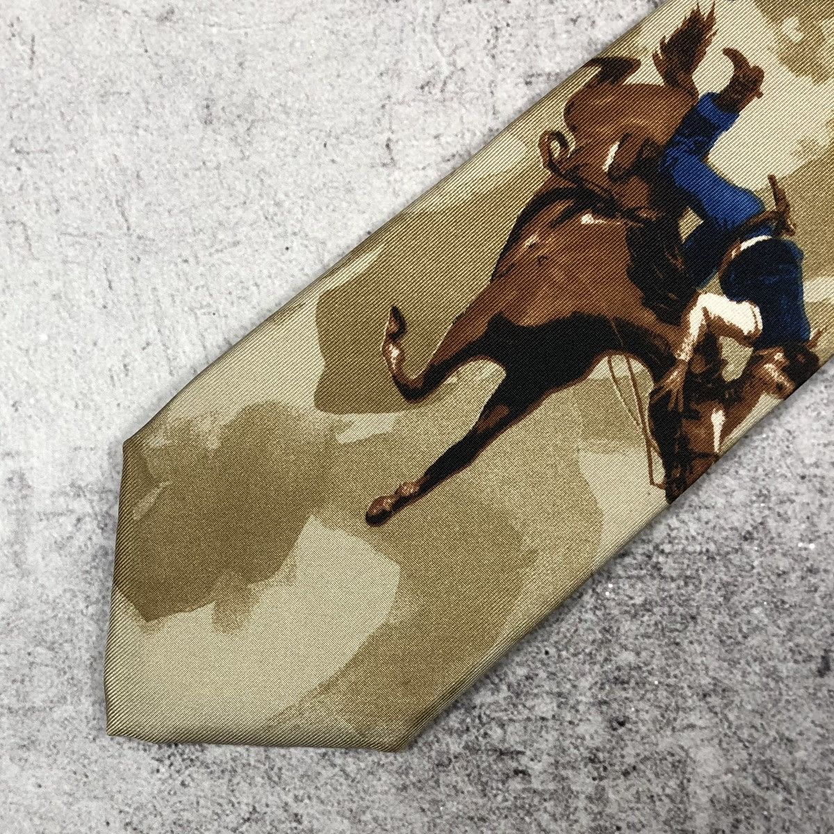 Jean Paul Gaultier Archival Jean Paul Gaultier Silk Tie Rodeo Cowboy Print JPG Size ONE SIZE - 7 Thumbnail