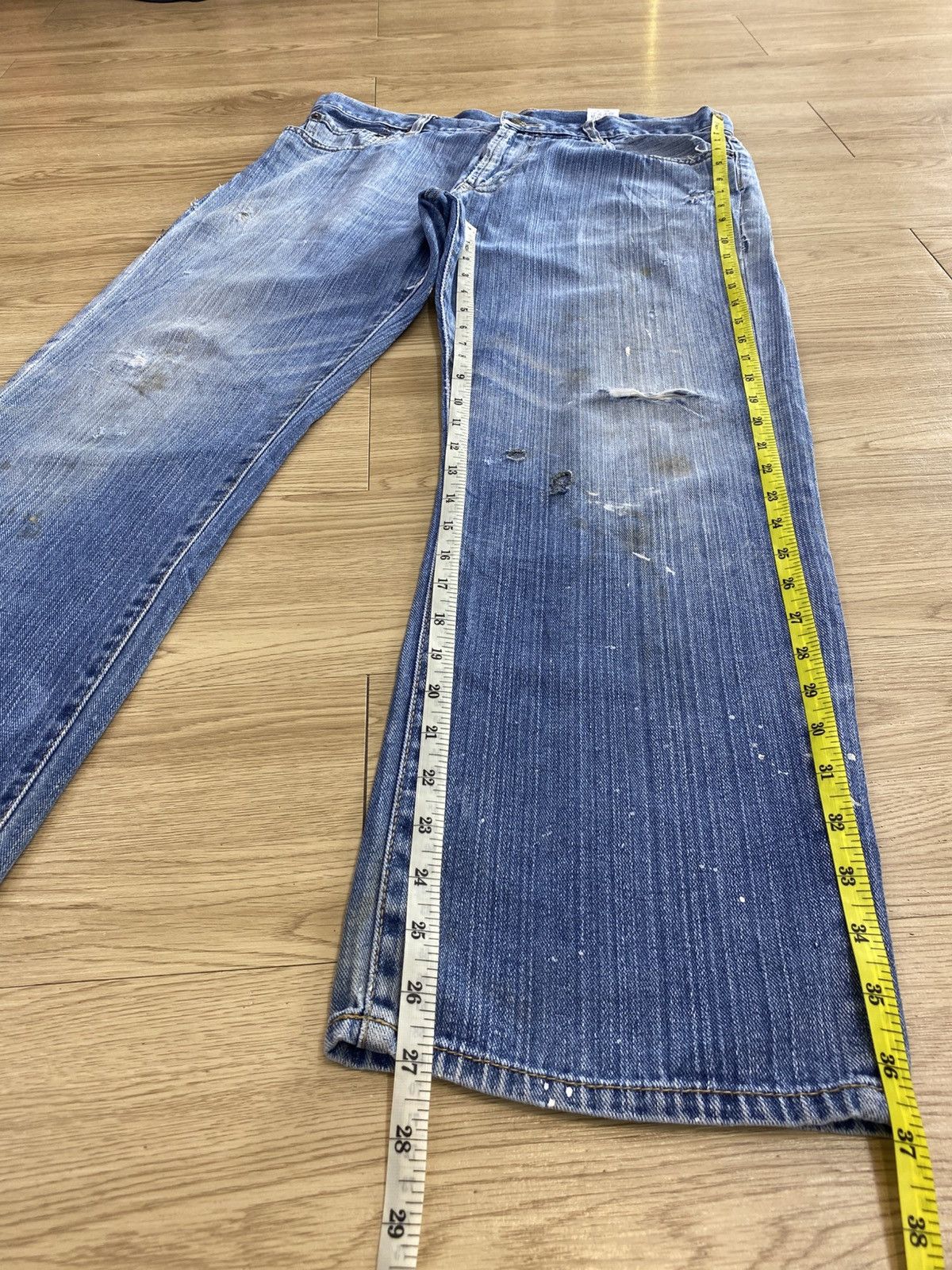 Japanese Brand Vintage Japanese Brand Blue Wash Loose Style Jeans Size US 34 / EU 50 - 9 Thumbnail