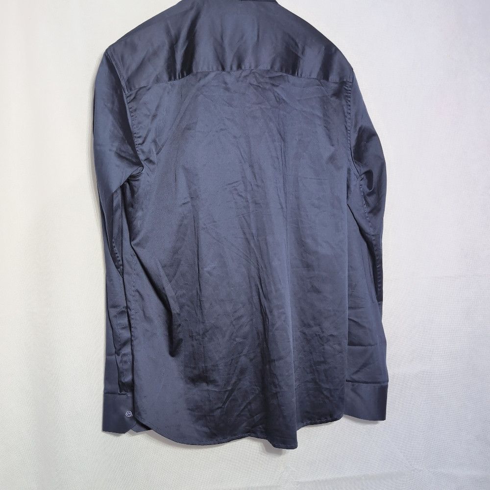Other Fevera Sz XL Navy Blue Long Sleeve Shirt Satin With Metal A Size US XL / EU 56 / 4 - 2 Thumbnail