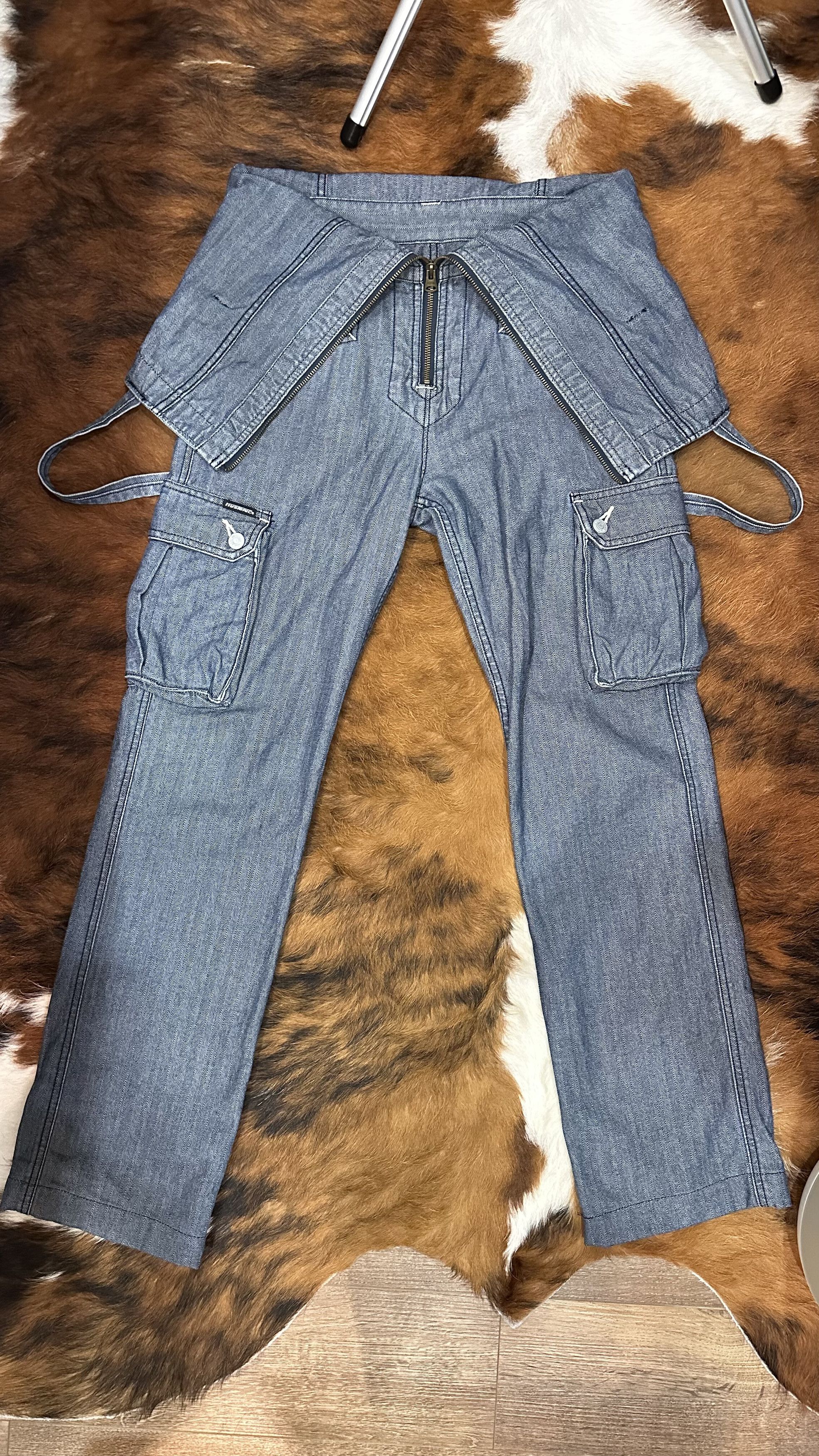Hysteric Glamour Hysteric Glamour Denim Suspender Overall Cargo Pants Size US 30 / EU 46 - 1 Thumbnail