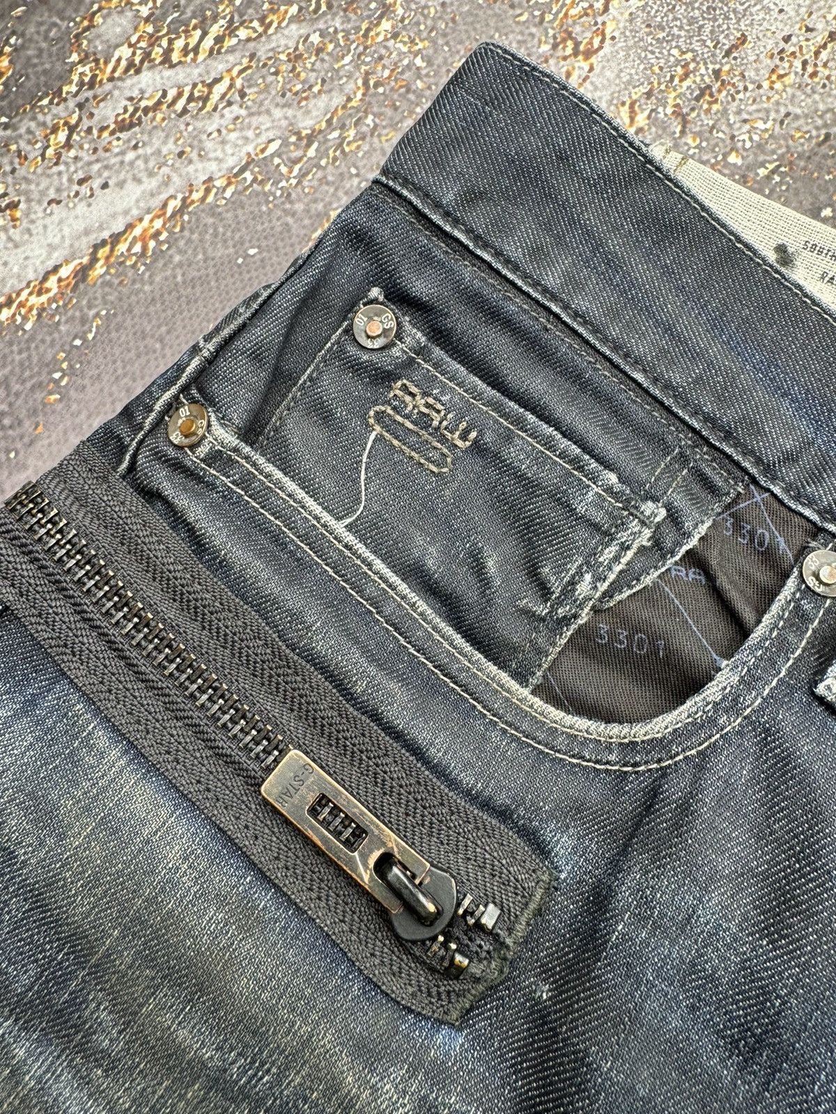 G-Star G-Star Raw Vintage Worn Biker Jeans Size US 33 - 5 Thumbnail