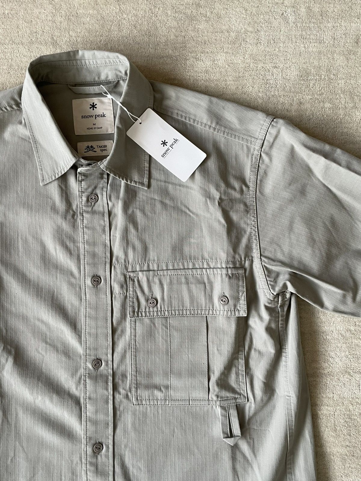Snow Peak Snow Peak Takibi Light Ripstip Short Sleeve Shirt Light Grey Size US M / EU 48-50 / 2 - 2 Thumbnail