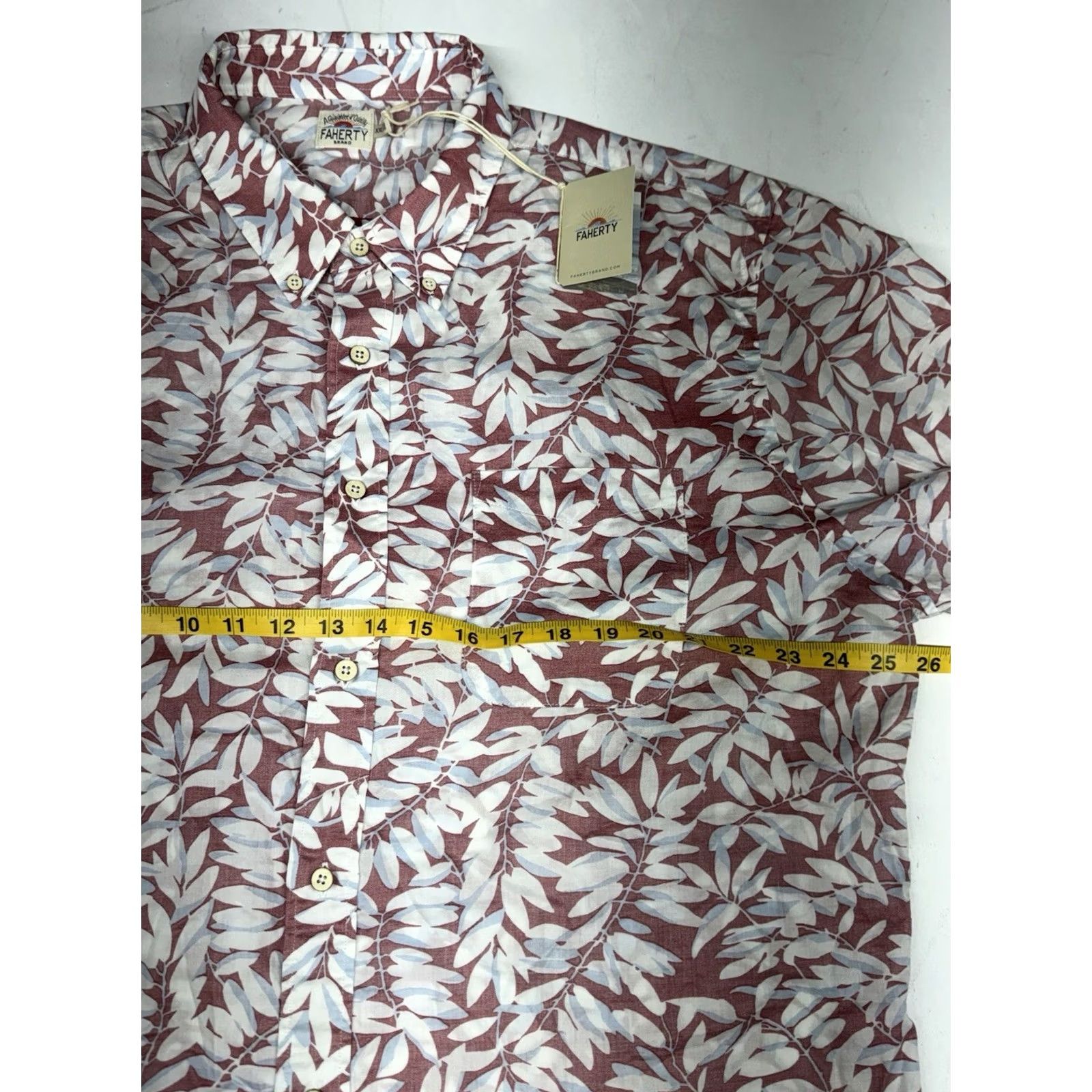 Faherty Faherty Playa Shirt Hawaiian Floral Botanical White Red Cotton Button Down XXL Size US XXL / EU 58 / 5 - 5 Thumbnail