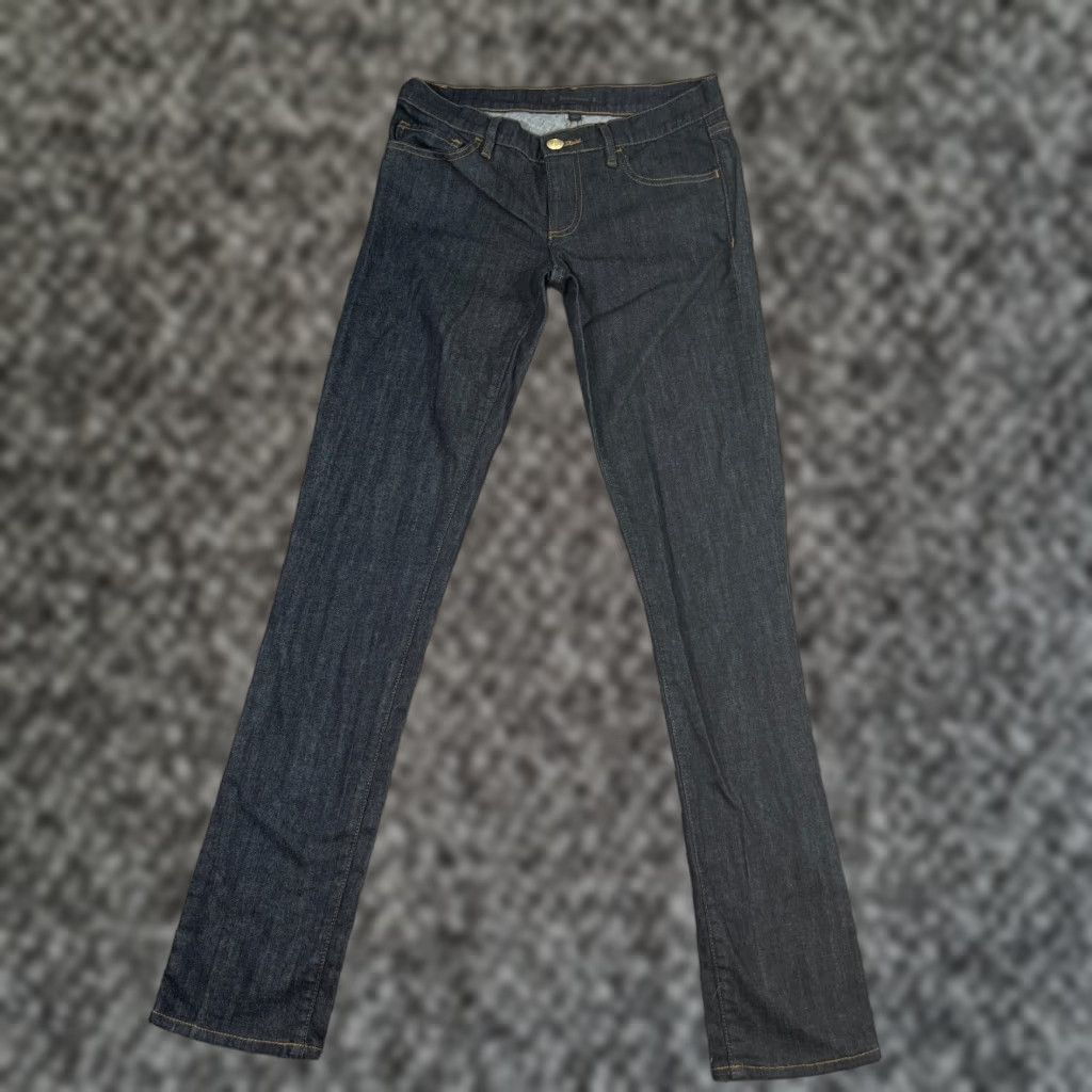 Juicy Couture VINTAGE Juicy Couture Jeans Womens 26 Low Rise Skinny Dark Blue Y2K Rhinestone Denim Size 26" / US 2 / IT 38 - 1 Thumbnail