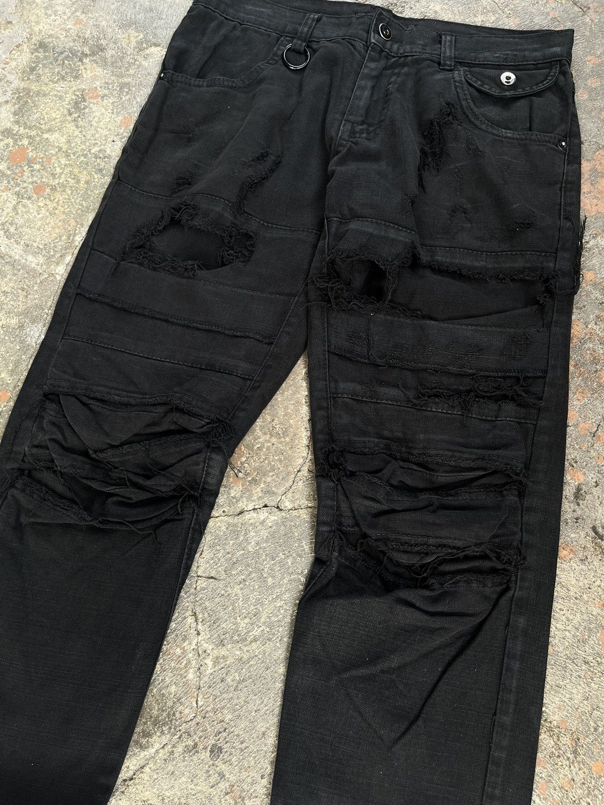 Hysteric Glamour GLAMOUR JAPANESE DISTRESSED DENIM BLACK BIKERS PANTS PUNK Size US 32 / EU 48 - 5 Thumbnail