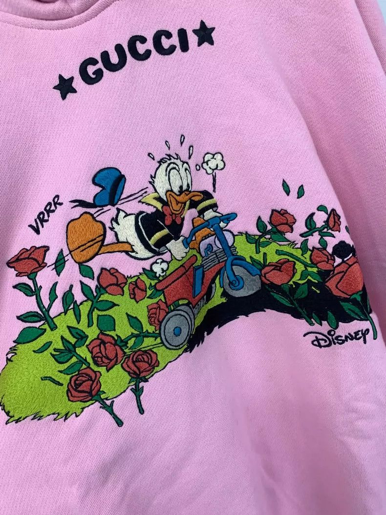 Gucci Gucci Pink embroidered printed hooded sweatshirt Size S / US 4 / IT 40 - 2 Thumbnail
