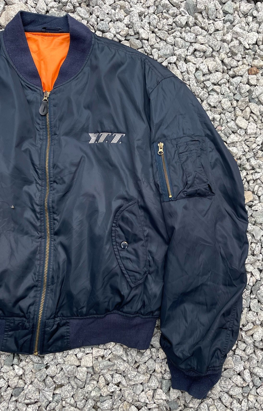 Vintage 🔥Vintage Japanese Brand MA-1 Embroidered Logo Bomber Jacket Size US L / EU 52-54 / 3 - 5 Thumbnail