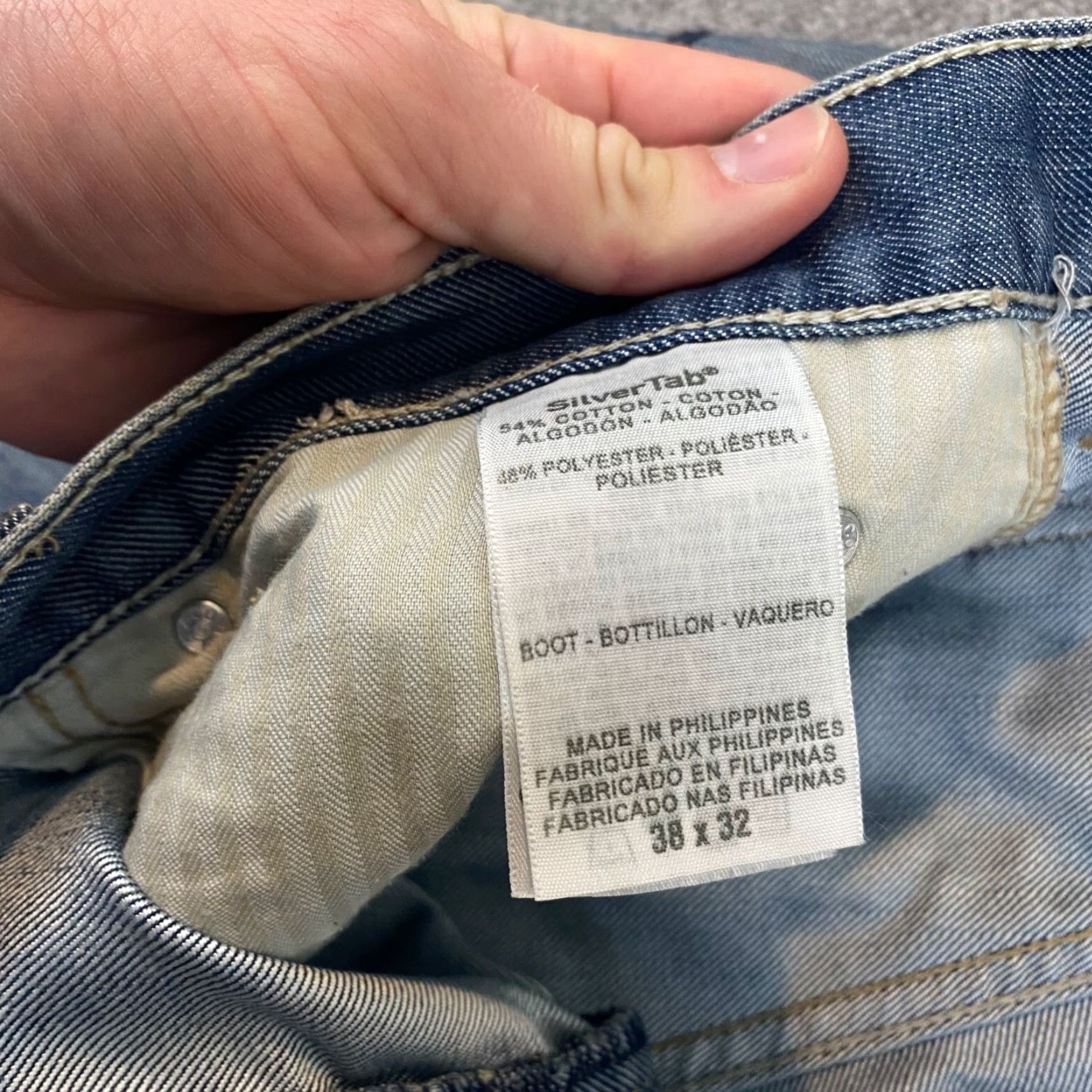 Levi's VINTAGE Levi's SilverTab Jeans Mens 38x31 Bootcut Baggy Loose Denim Cotton 5-Pocket Distressed Y2K Mens Size US 38 / EU 54 - 3 Thumbnail
