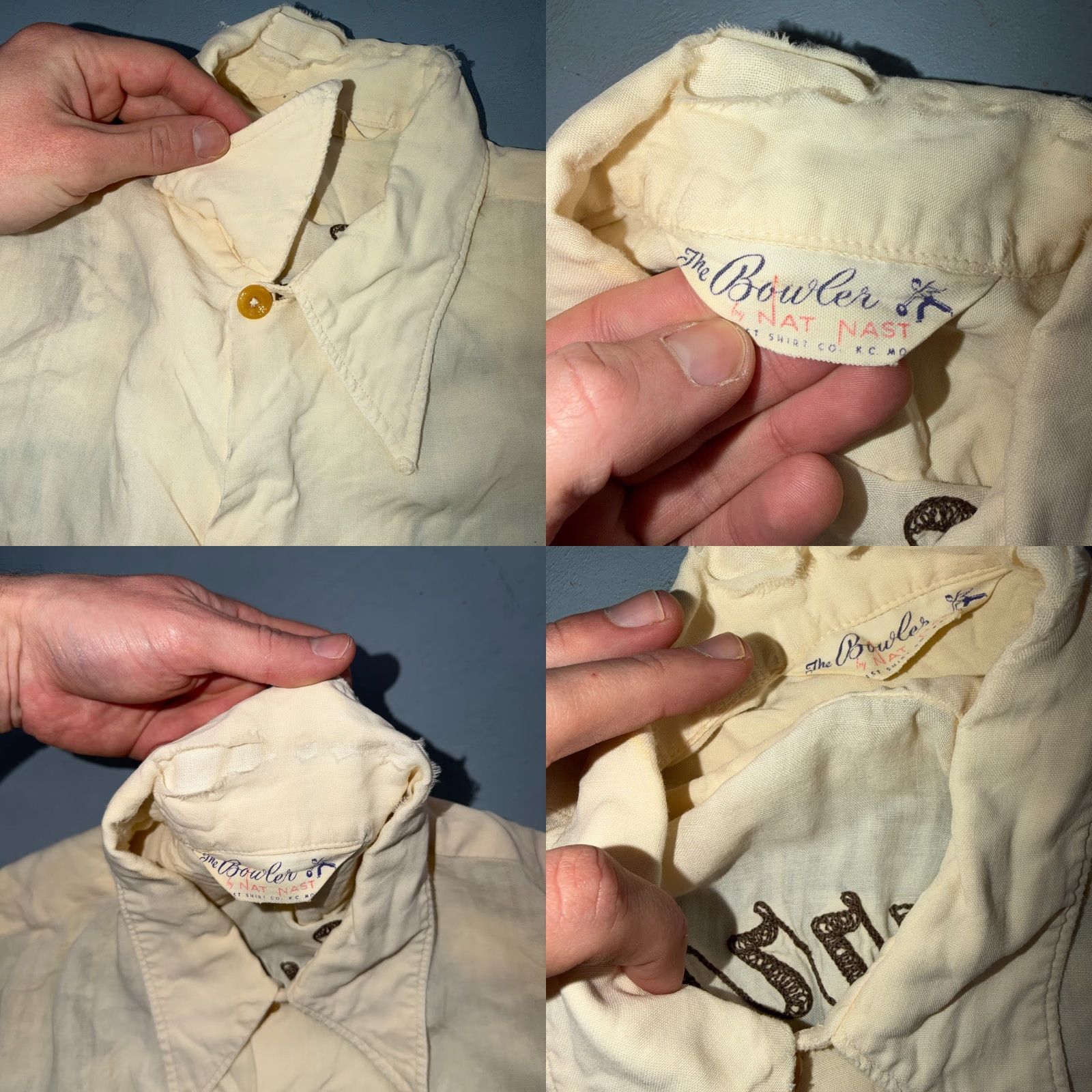 Nat Nast VTG Nat Nast Shirt 1950s Button-Up Short Sleeve Collared Silk Cotton Gabardine Rayon Yellow Mens M Retro 50s Rockabilly Embroidered Pleated Rare Size US M / EU 48-50 / 2 - 8 Thumbnail