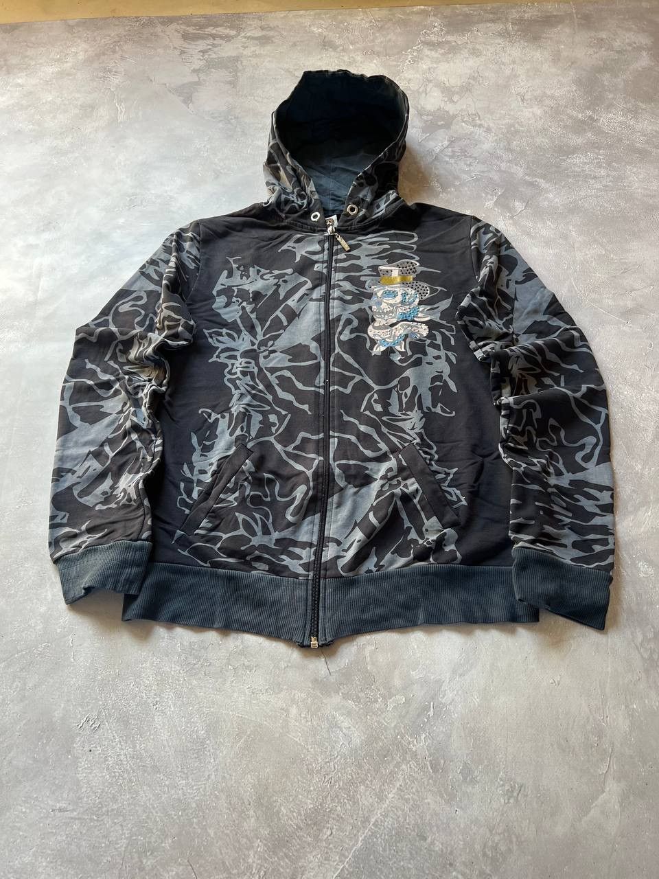 Ed Hardy × Vintage Vintage Ed Hardy Zip Hoodie Size S / US 4 / IT 40 - 2 Thumbnail