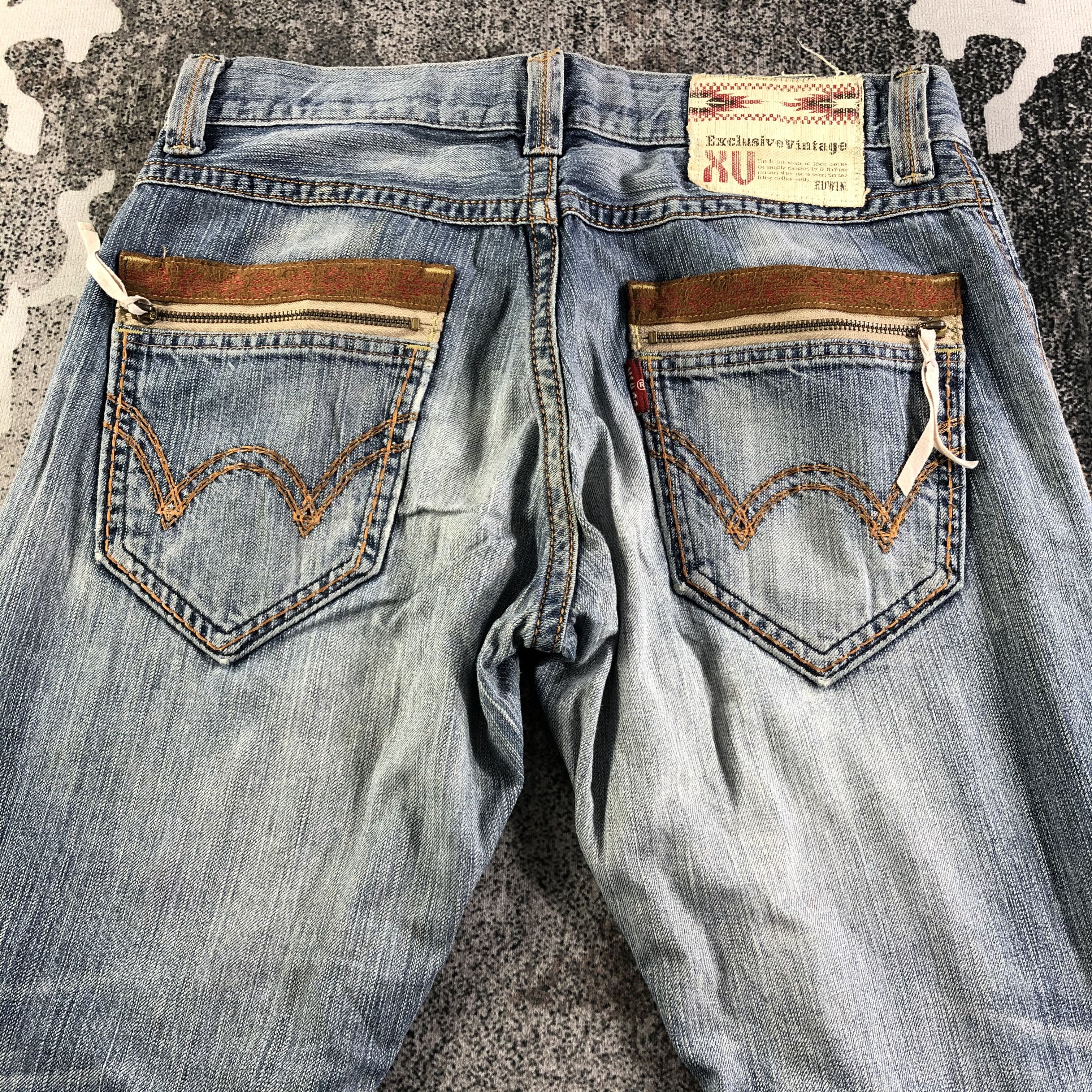 Edwin Edwin XV Jeans Medium Wash Ripped Denim KJ2560 Size US 32 / EU 48 - 4 Thumbnail