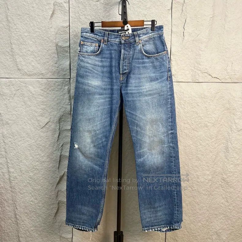 Balenciaga Balenciaga Ankle Destroyed Washed Denim Long Pants Size US 30 / EU 46 - 1 Thumbnail