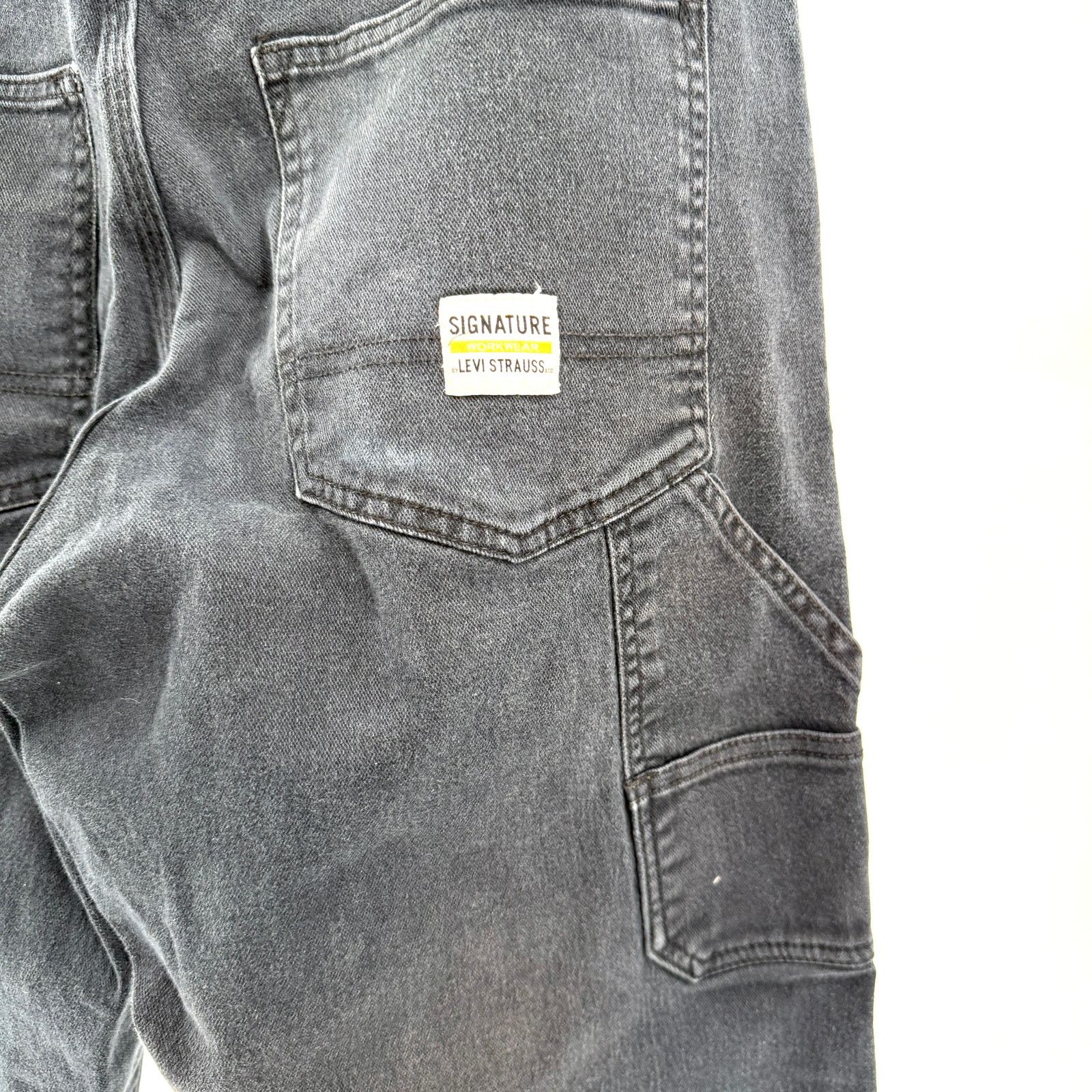 Levi's Levi’s Signature Gold Black Distressed Carpenter Jeans Size US 32 / EU 48 - 6 Thumbnail