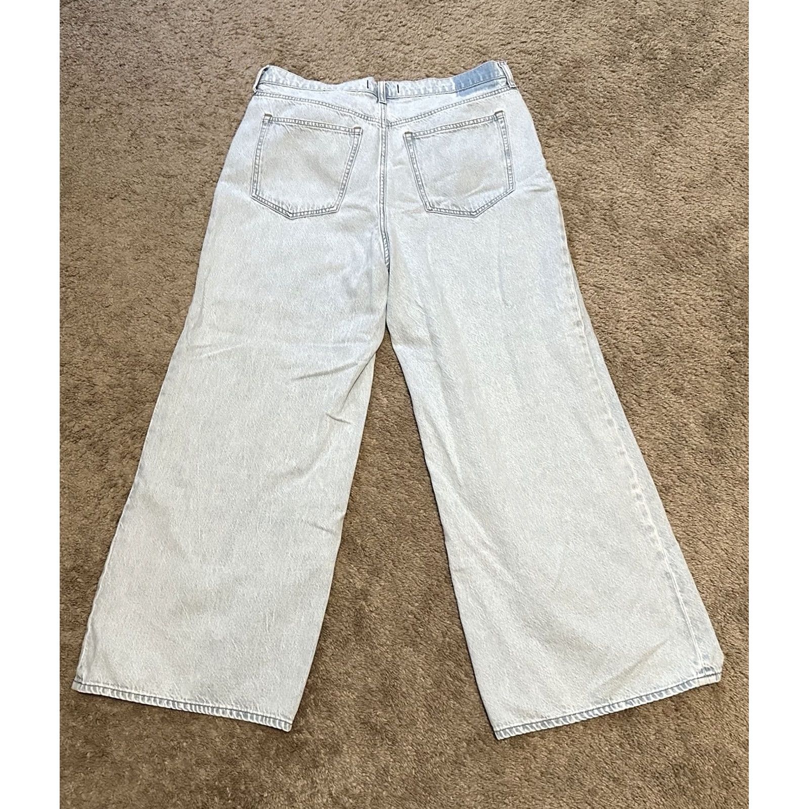 Abercrombie & Fitch Abercrombie & Fitch Jeans Wide Leg High Rise Full-Length Light Wash 34 Blue Women Size 24" / US 00 / IT 34 - 3 Thumbnail