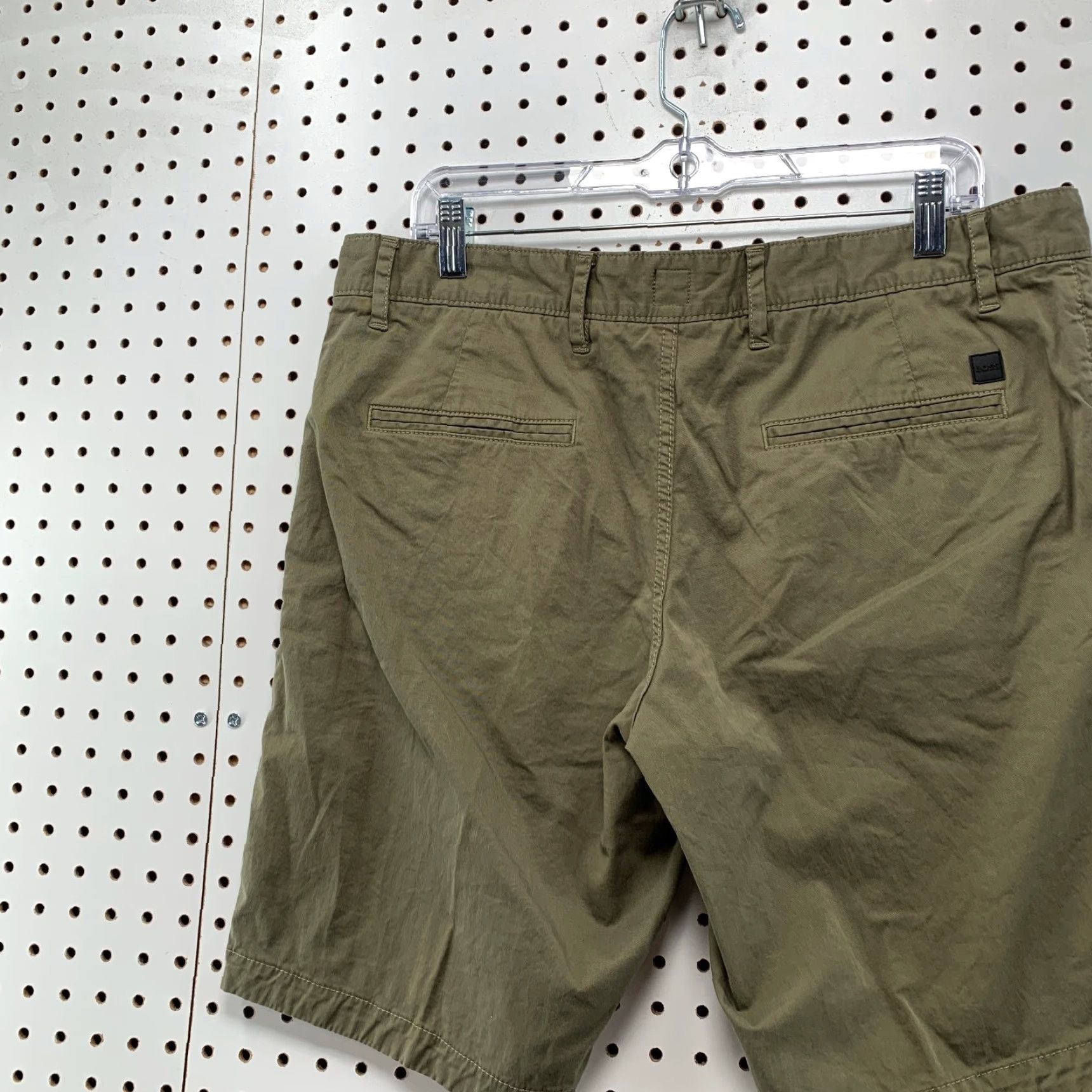 Hugo Boss HUGO BOSS Chino Shorts Mens 36x10 Brown Slim Cotton Casual Zip Pockets Size US 36 / EU 52 - 6 Thumbnail