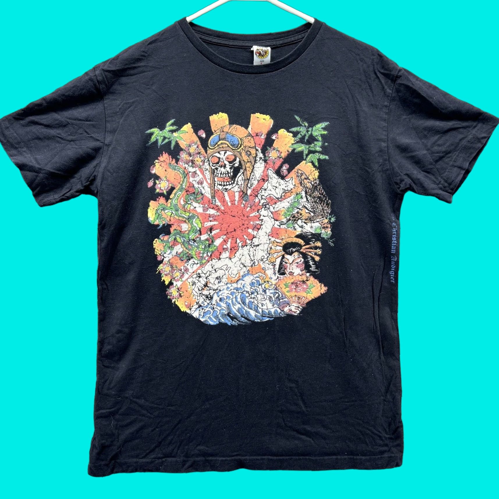 Ed Hardy VINTAGE Ed Hardy Shirt Mens L Black Skull Rising Sun Tattoo Graphic USA Japanese Y2K Size US L / EU 52-54 / 3 - 1 Thumbnail