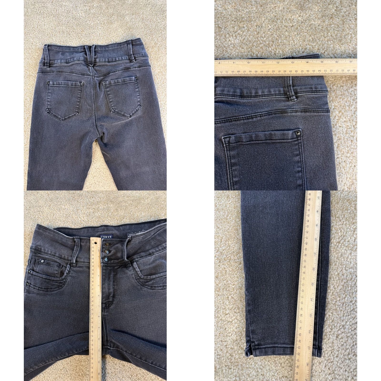 Vintage Curve Appeal Jeans Black Curve Creator Skinny High Rise Womens 8/29 Casual Size 30" / US 8 / IT 44 - 8 Thumbnail