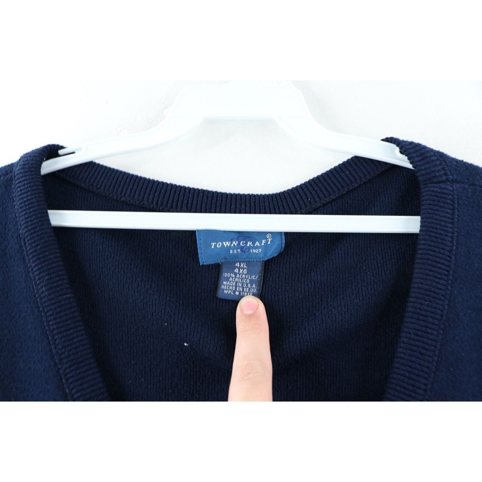 Vintage Vintage 90s Streetwear Blank Knit Sweater Vest Navy 4XL Size US XXL / EU 58 / 5 - 4 Thumbnail