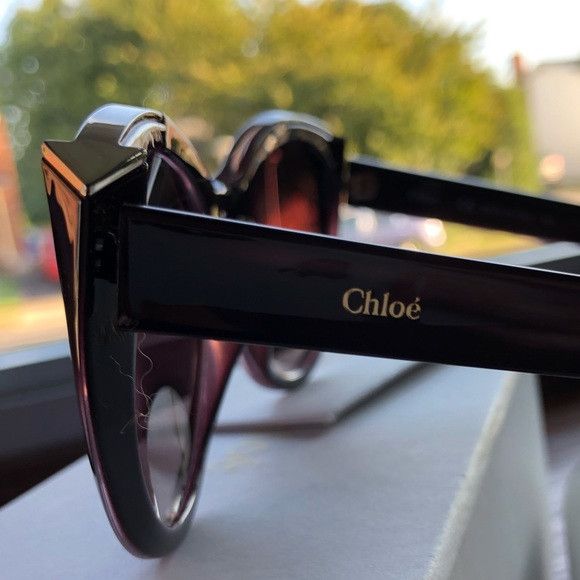 Chloe Chloe oversized Bordeaux cateye arrow sunglasses Size ONE SIZE - 5 Thumbnail