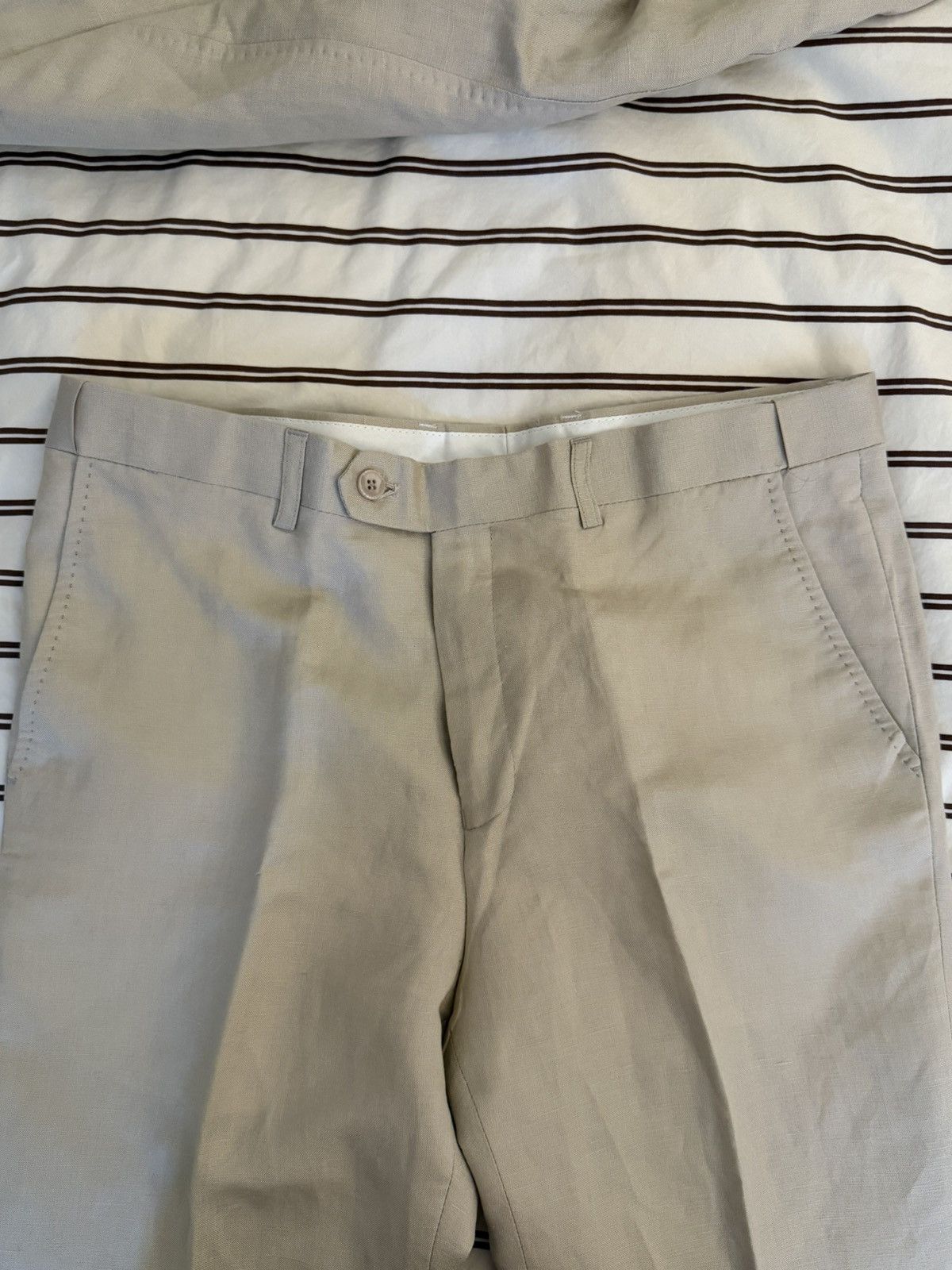 Other Italian beige linen suit fits like 46/48 Size 50R - 5 Thumbnail