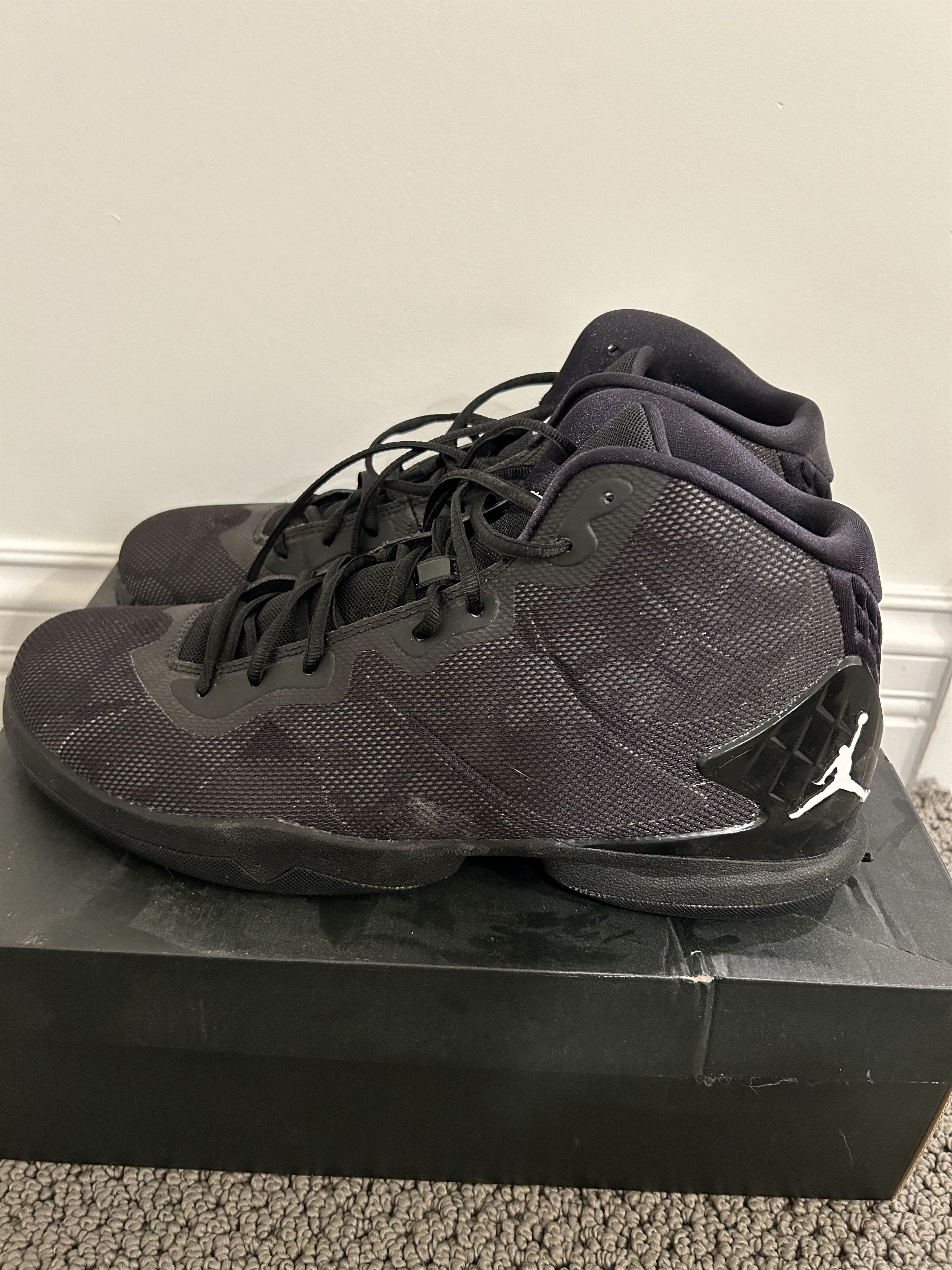 image of Jordan Brand Super.fly 4 Shoes in Black, Men's (Size 12)