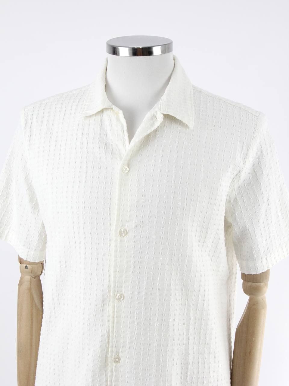 Samsoe Samsoe SAMSOE SAMSOE White textured short-sleeved shirt Size US L / EU 52-54 / 3 - 4 Thumbnail