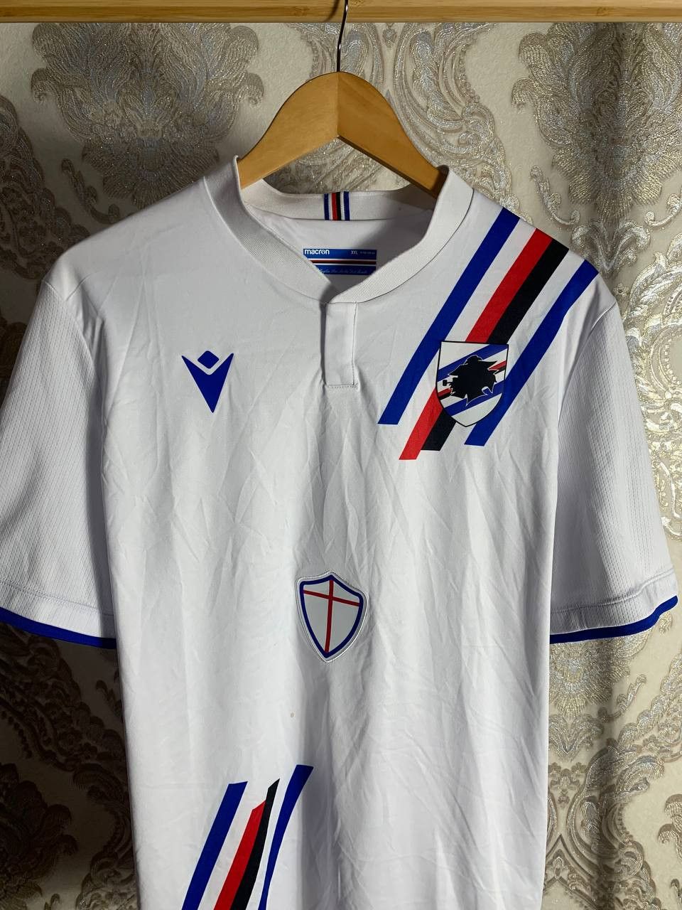 Vintage Macron FC Sampdoria Italy Retro Soccer Jersey Y2K 90s Size US XXL / EU 58 / 5 - 2 Thumbnail