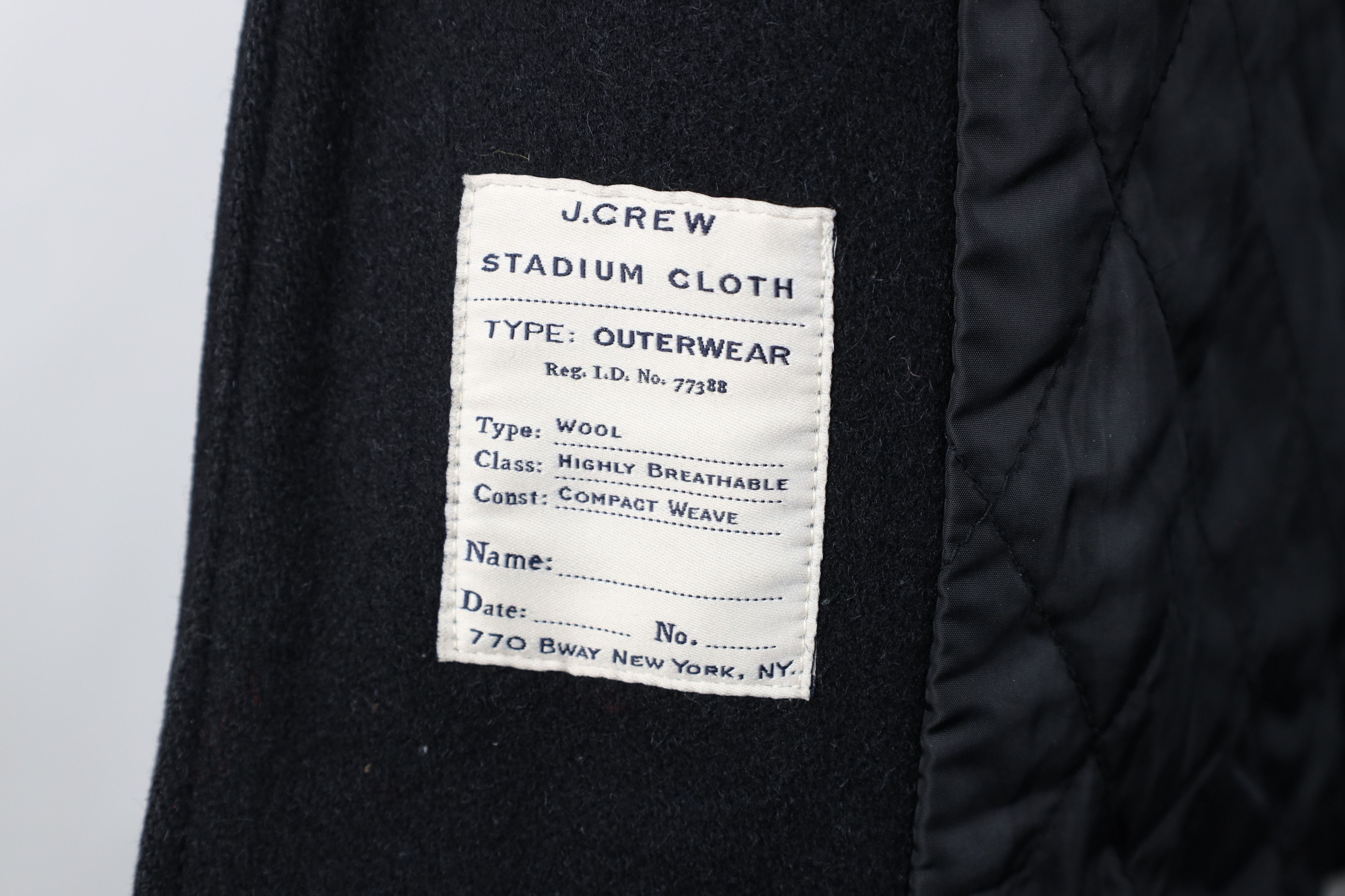 J.Crew J Crew Quilt Lined Wool University Jacket Coat Black Size US L / EU 52-54 / 3 - 10 Thumbnail